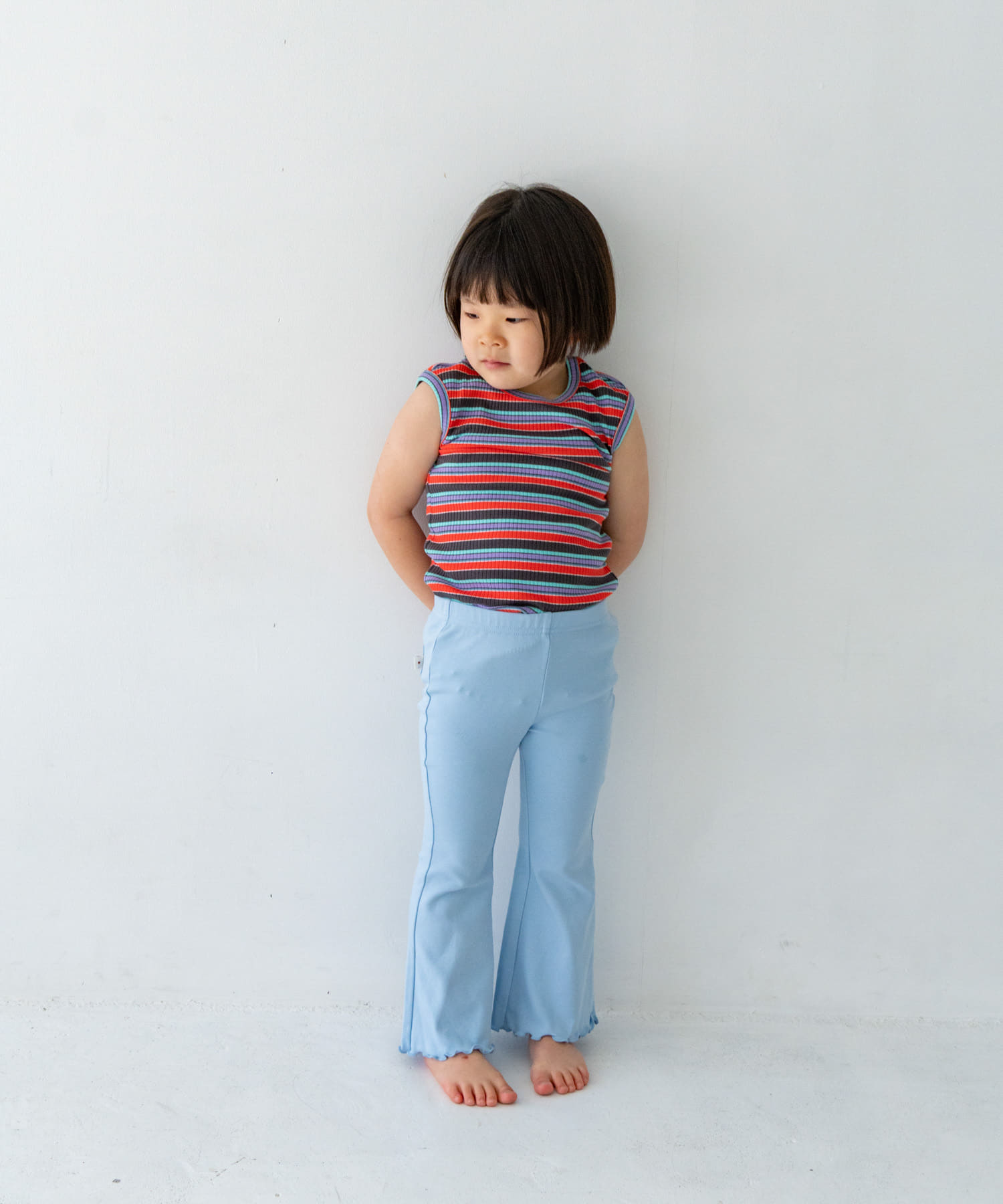 Pippi+Lotta　Multi stripe sleeveless(KIDS) Black L