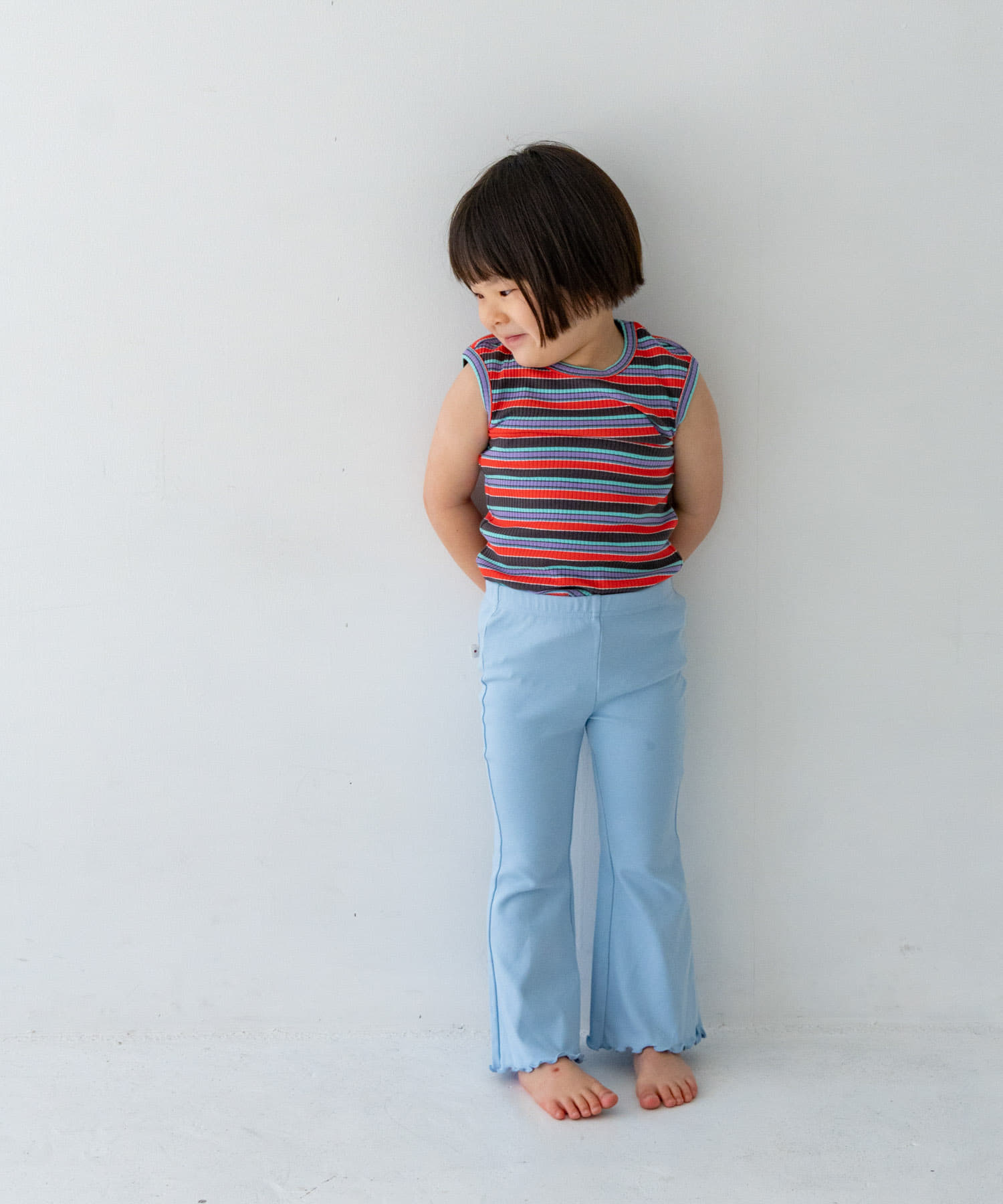 Pippi+Lotta　Multi stripe sleeveless(KIDS) Black L