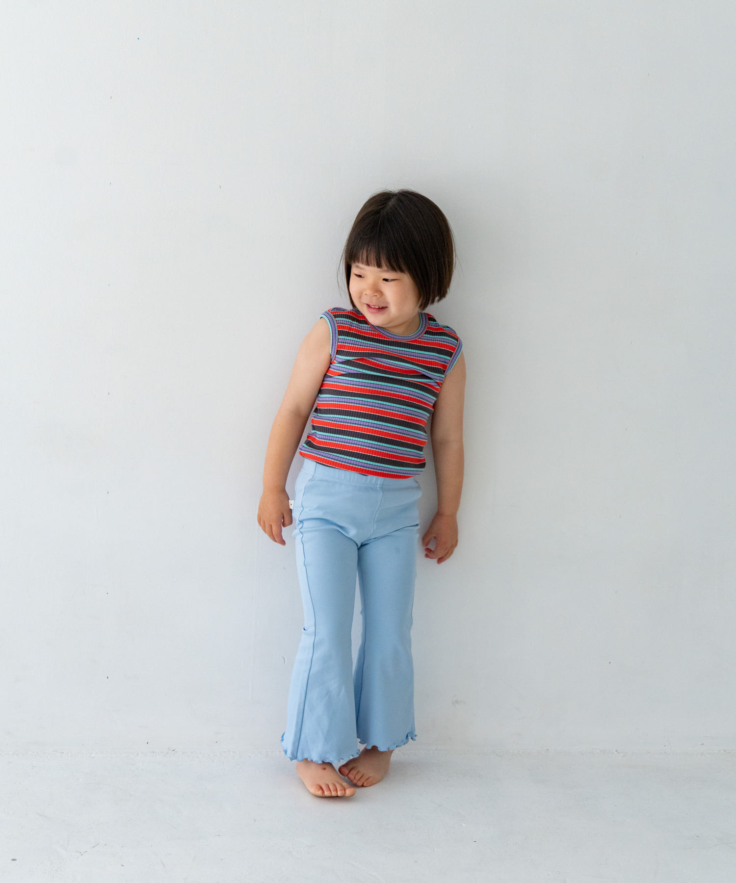 Pippi+Lotta　Multi stripe sleeveless(KIDS) Black L