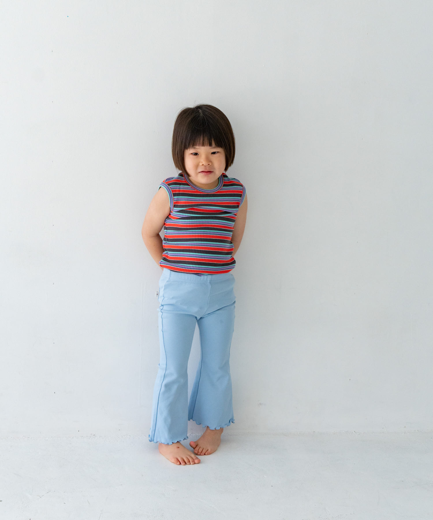 Pippi+Lotta　Multi stripe sleeveless(KIDS) Black L