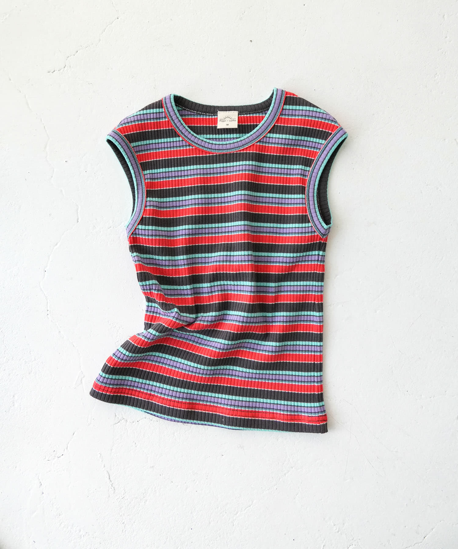 Pippi+Lotta　Multi stripe sleeveless(KIDS) Black XL