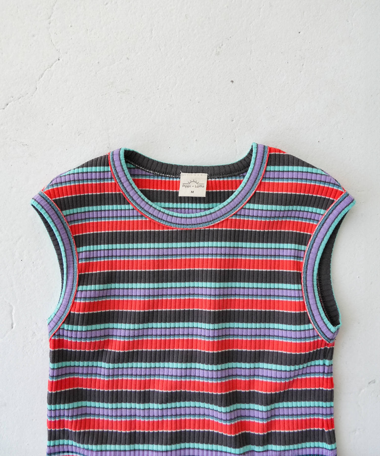 Pippi+Lotta　Multi stripe sleeveless(KIDS) Black XL