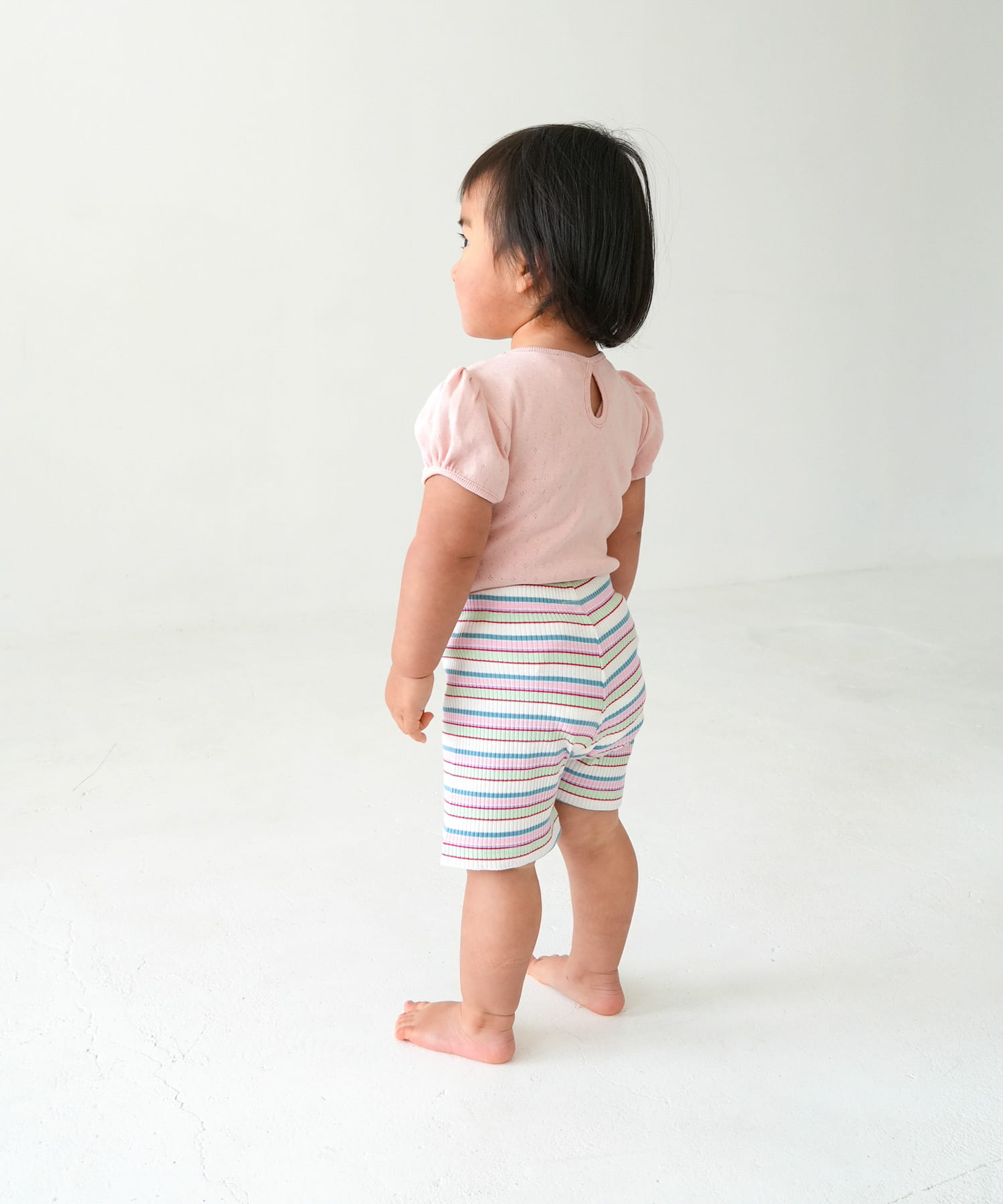 Pippi+Lotta　Multi stripe shorts(KIDS) Ivory M