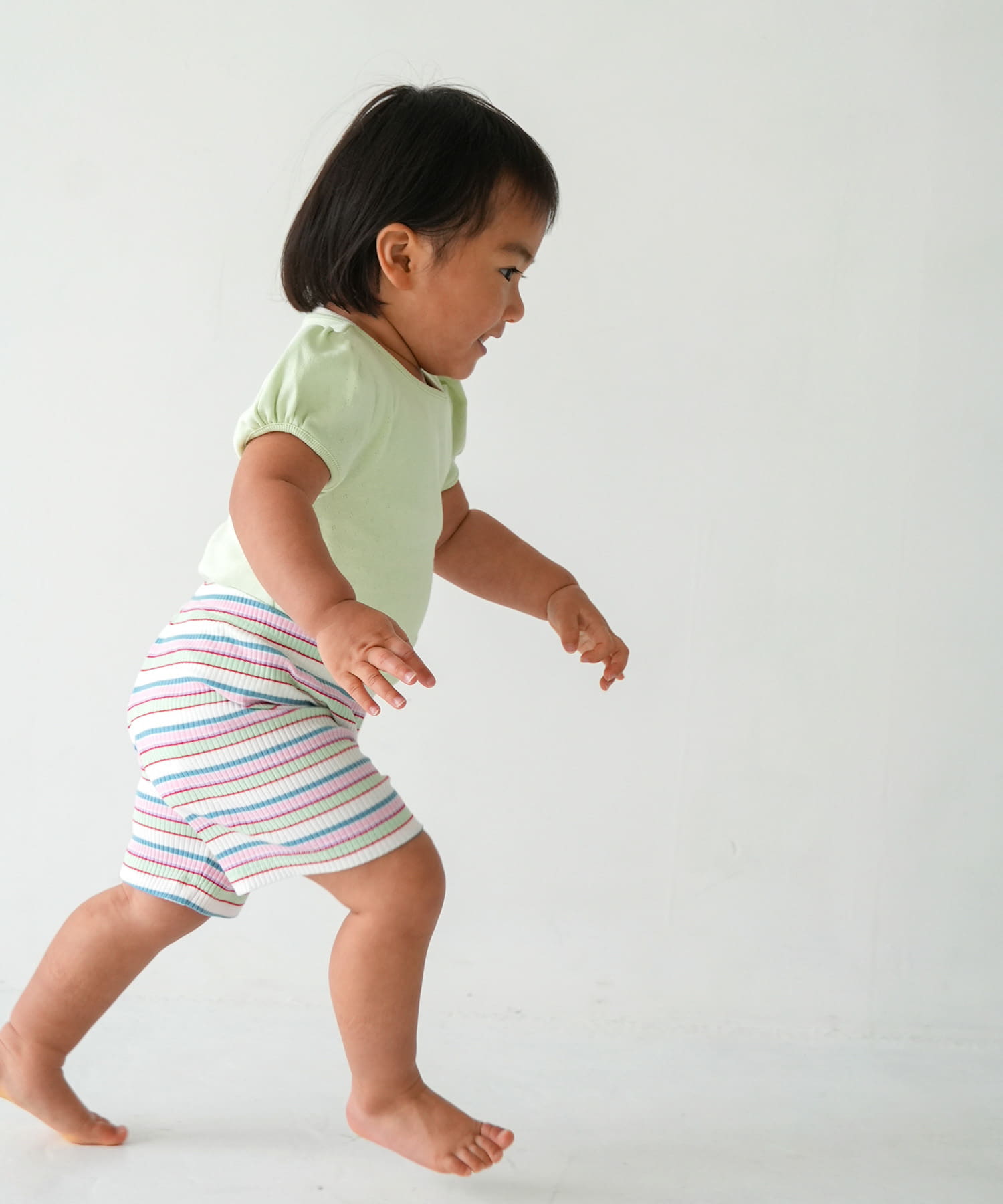 Pippi+Lotta　Multi stripe shorts(KIDS) Ivory M
