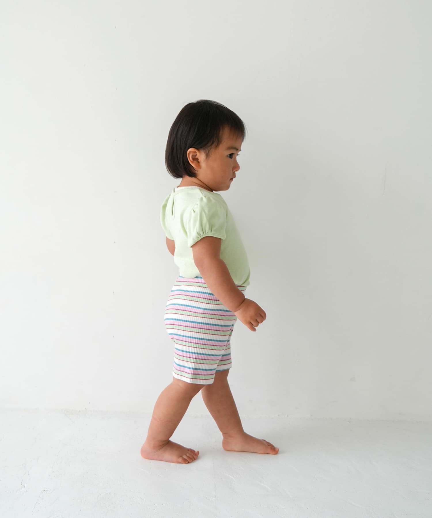 Pippi+Lotta　Multi stripe shorts(KIDS) Ivory M