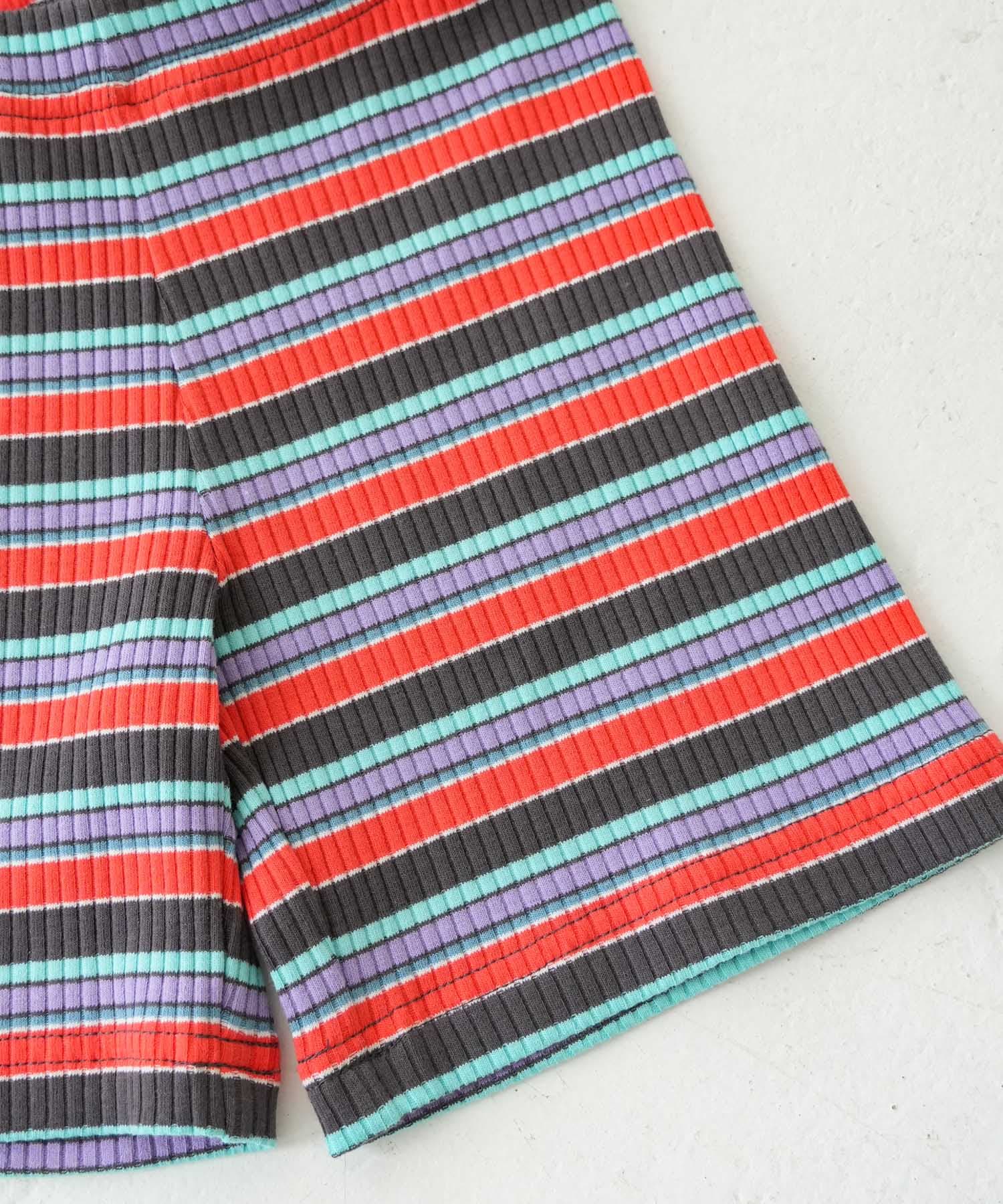 Pippi+Lotta　Multi stripe shorts(KIDS) Black XL