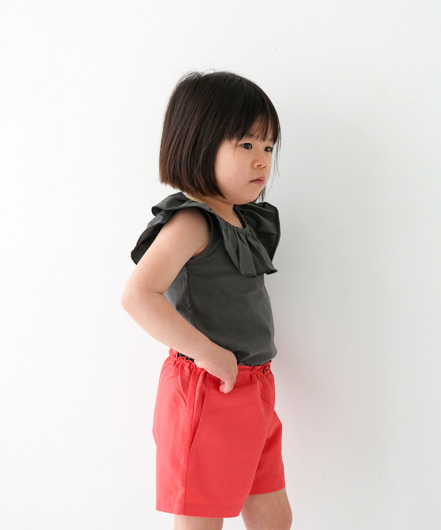 Pippi+Lotta　Raffle top(KIDS) Charcoal M