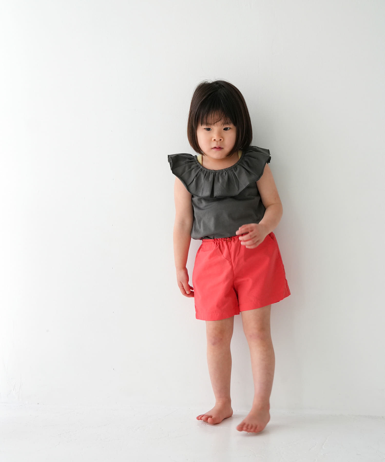 Pippi+Lotta　Raffle top(KIDS) Charcoal M