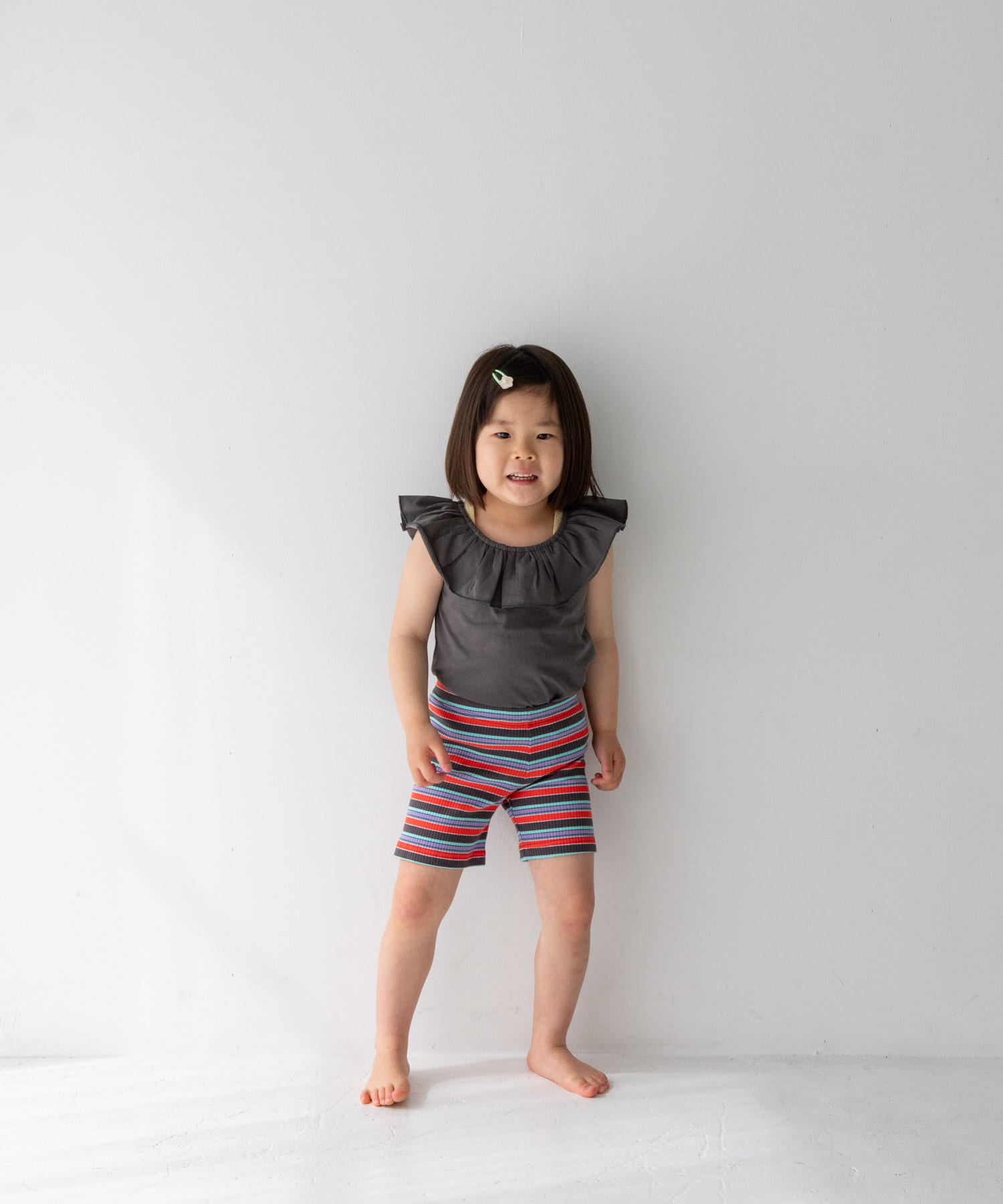 Pippi+Lotta　Raffle top(KIDS) Charcoal M