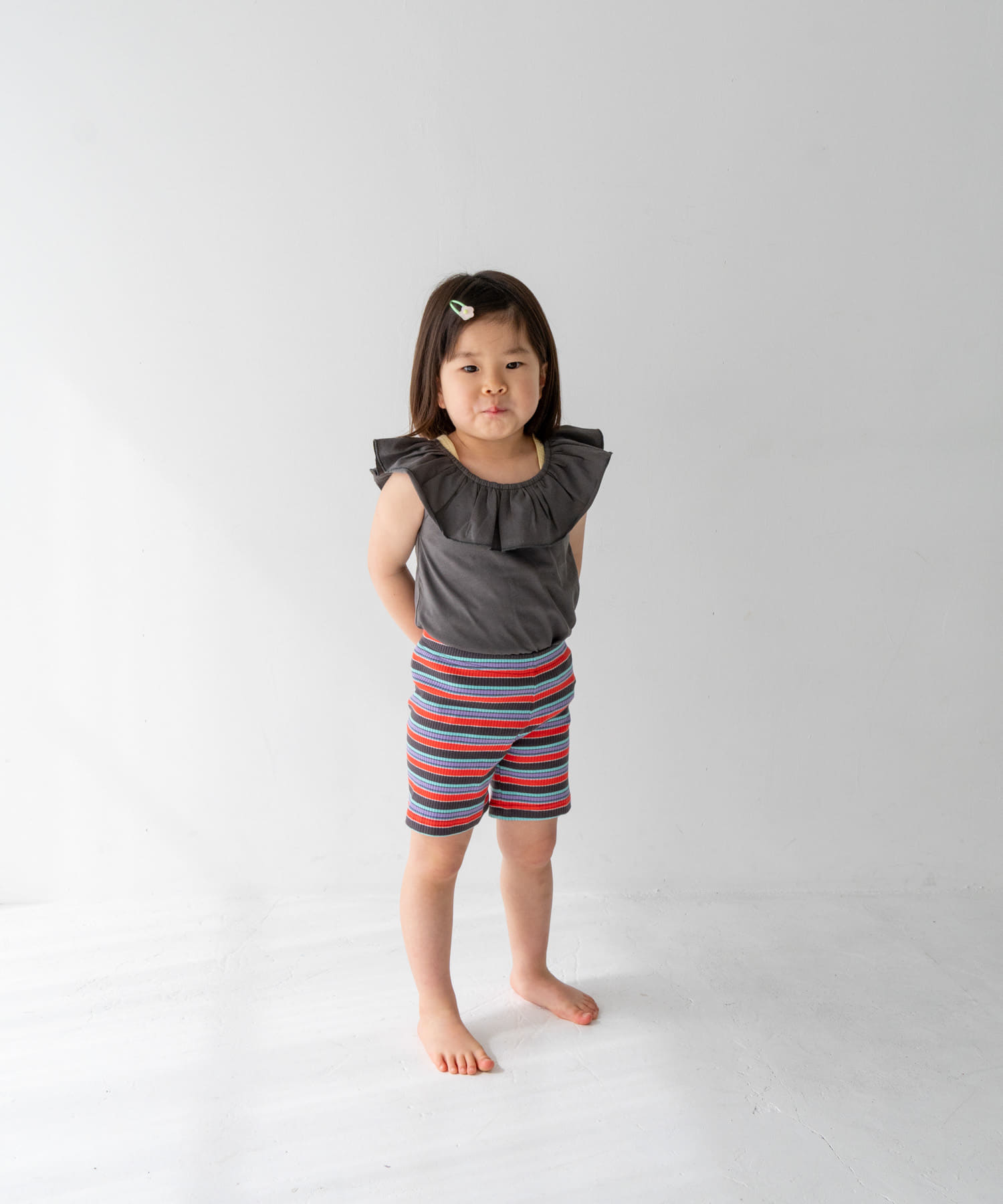 Pippi+Lotta　Raffle top(KIDS) Charcoal M