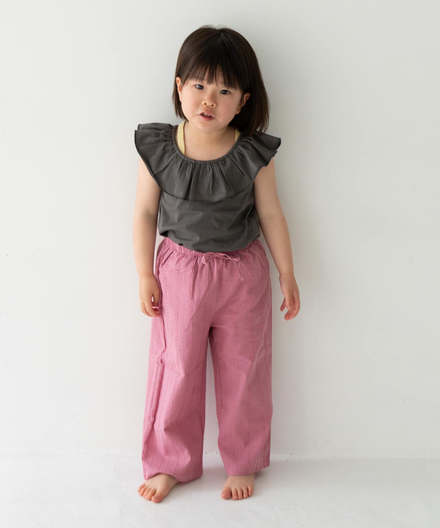 Pippi+Lotta　Raffle top(KIDS) Charcoal L