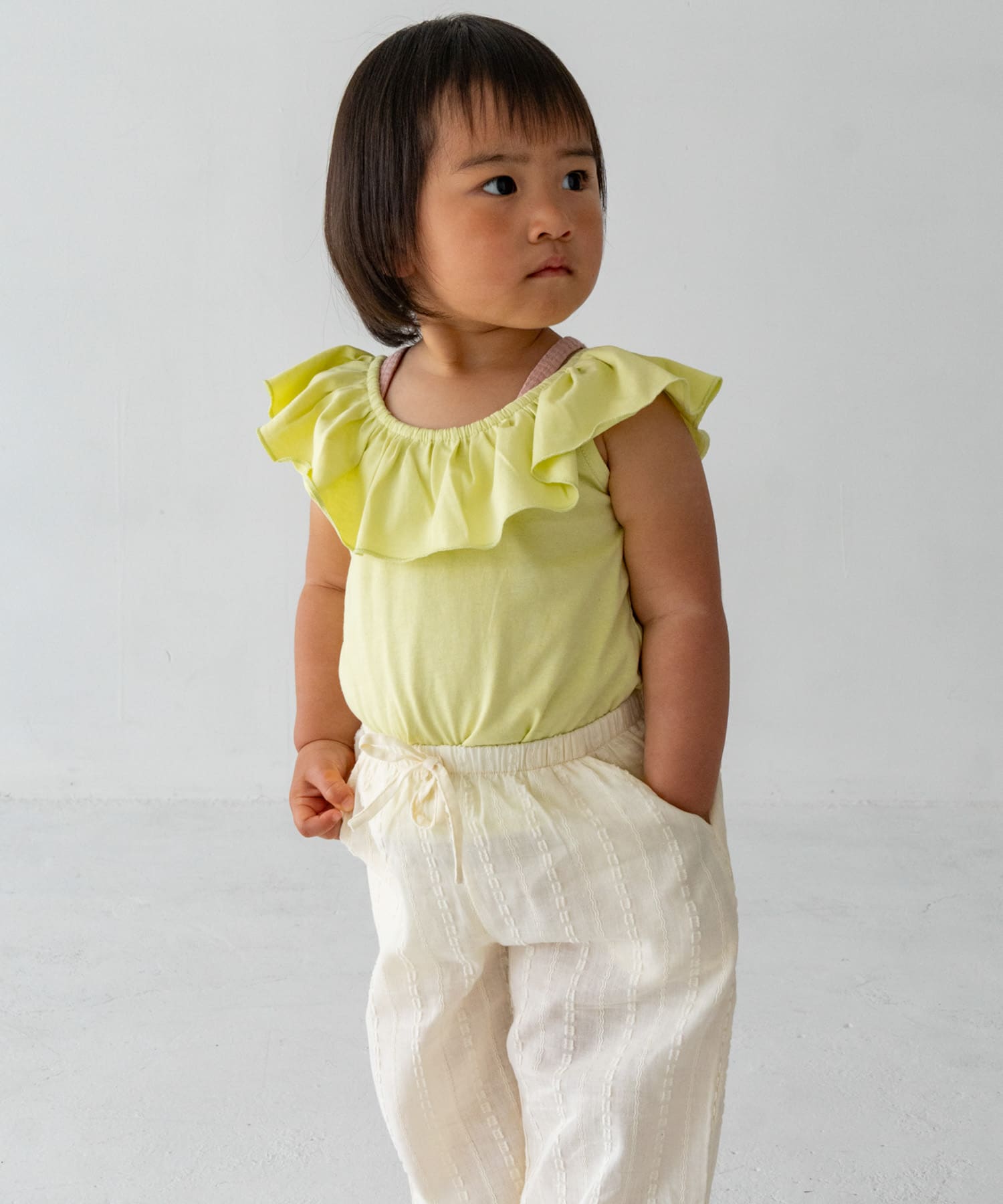 Pippi+Lotta　Raffle top(KIDS) Lime M