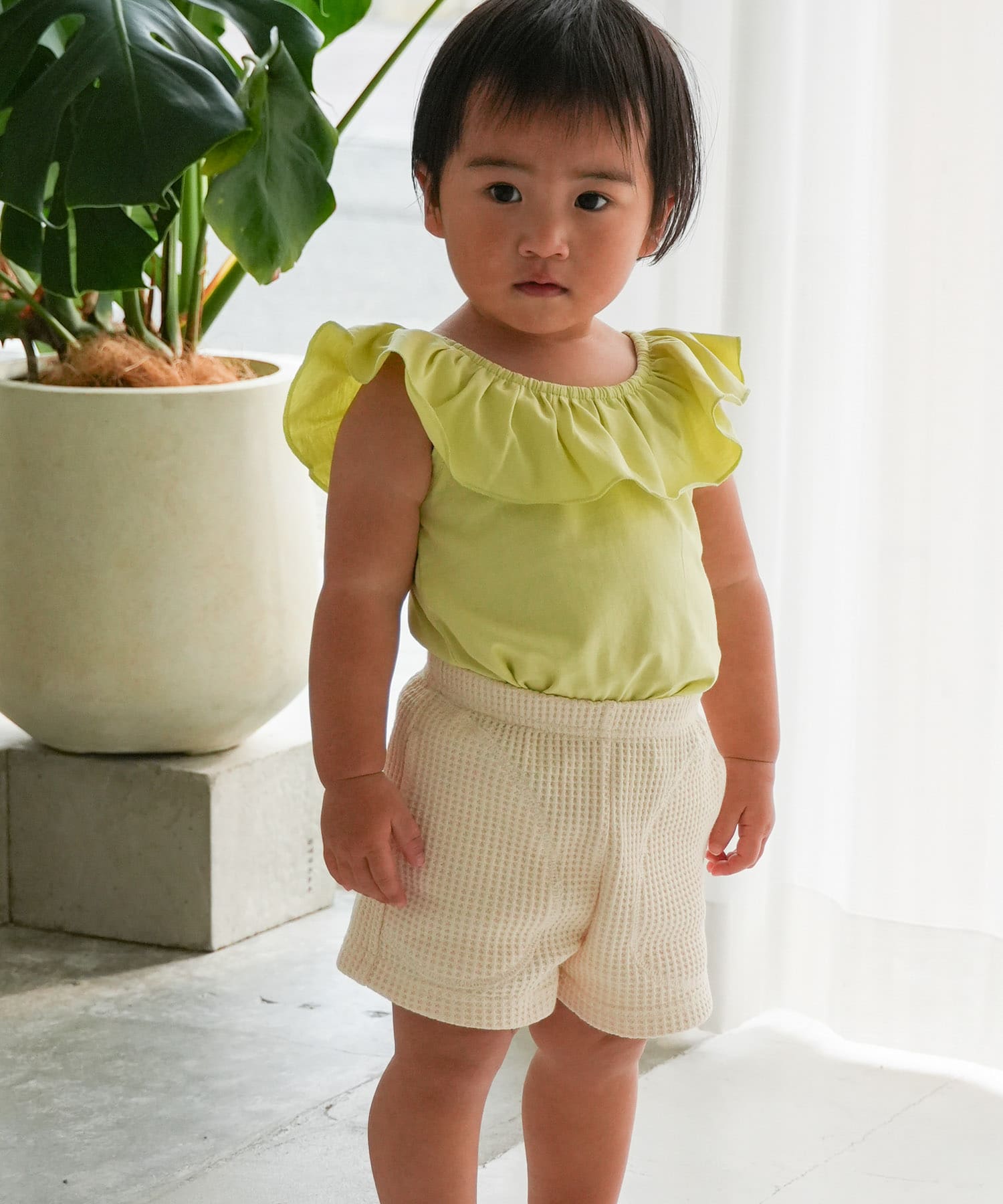 Pippi+Lotta　Raffle top(KIDS) Lime L