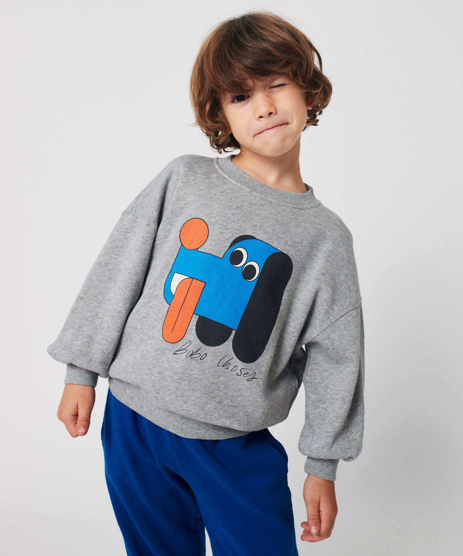 BOBO CHOSES　Doggy Mate sweatshirts(KIDS) GRAY 2-3y