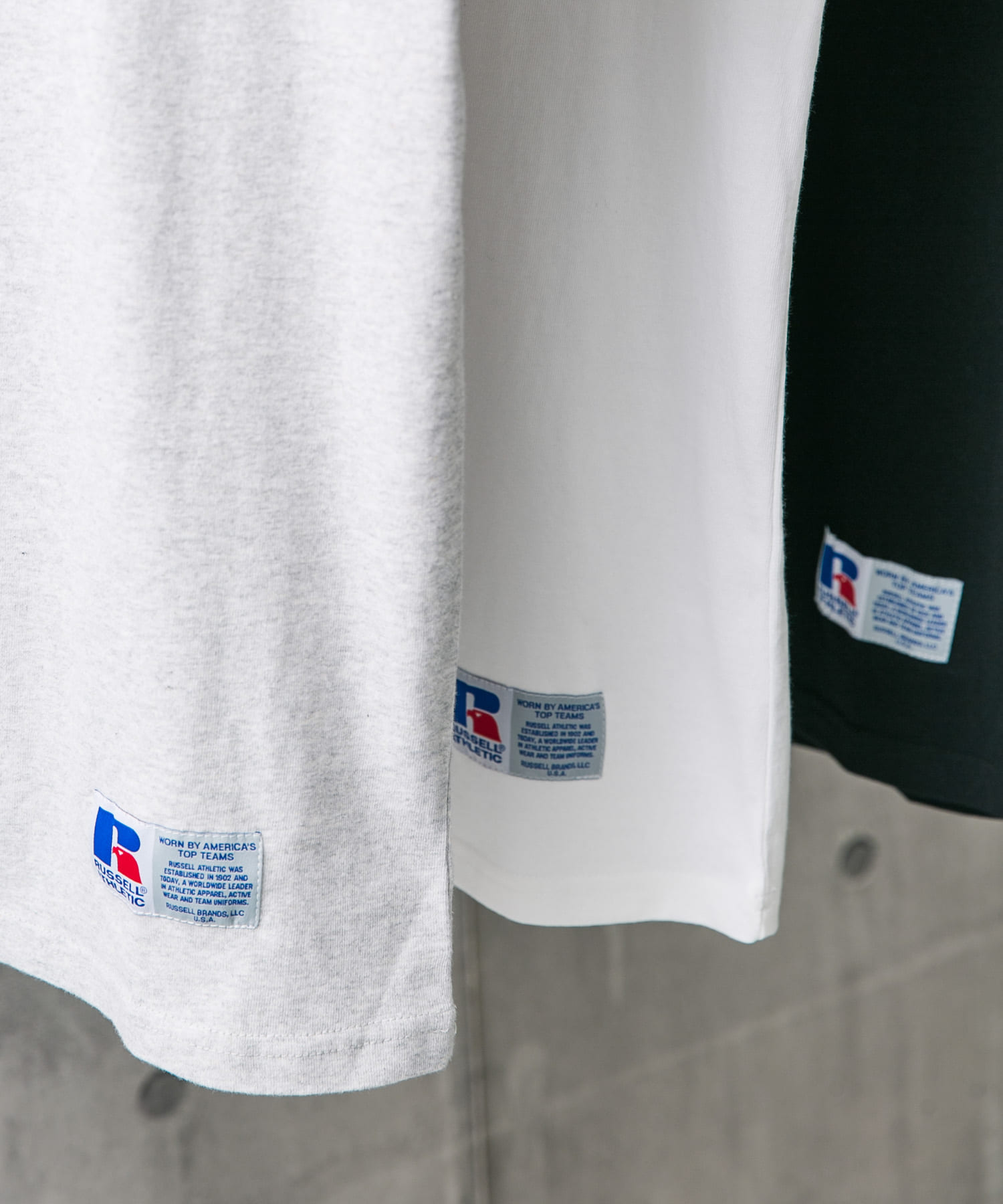 『別注』RUSSELL ATHLETIC×DOORS　USA Cotton Basic Tee ASH L