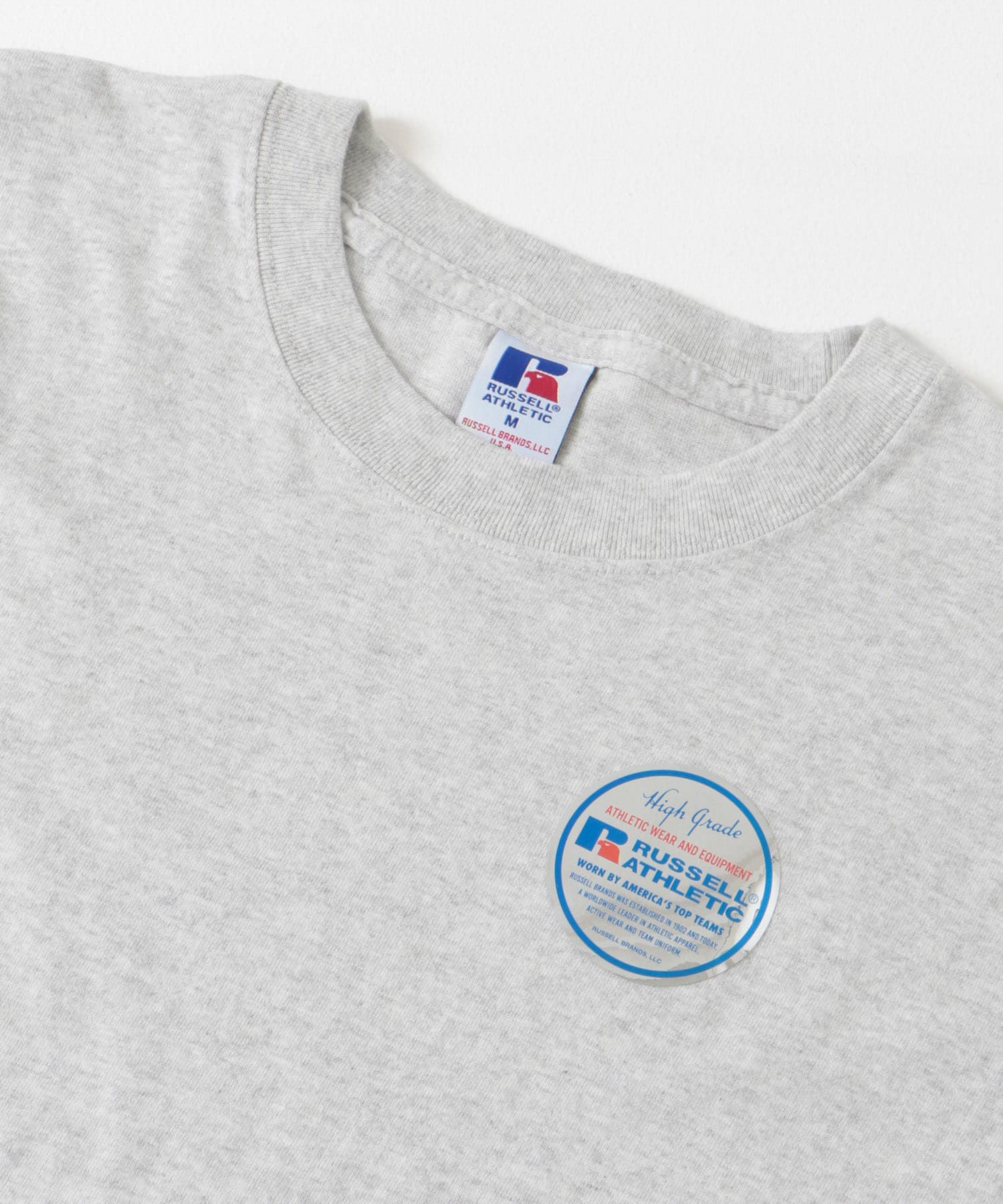 『別注』RUSSELL ATHLETIC×DOORS　USA Cotton Basic Tee ASH M