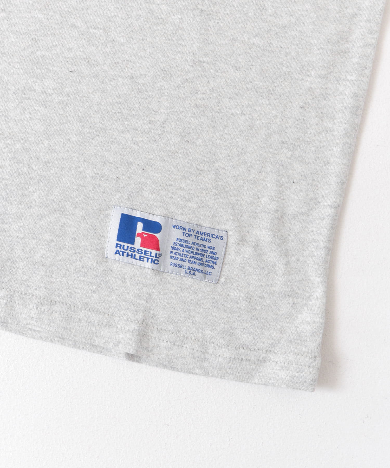 『別注』RUSSELL ATHLETIC×DOORS　USA Cotton Basic Tee ASH M