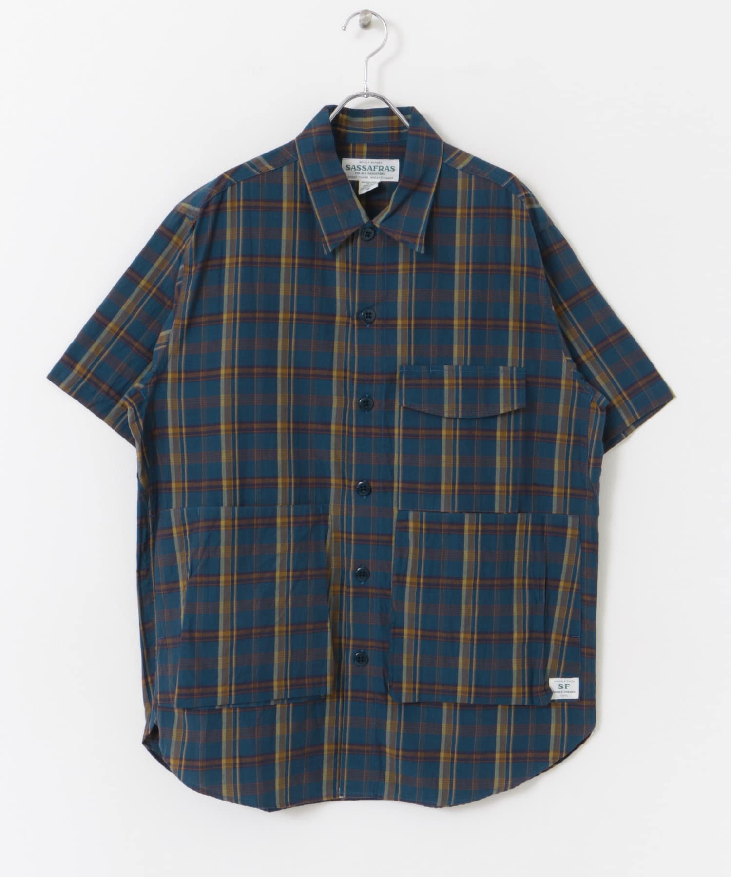 SASSAFRAS　Digs Crew Half 1/2 NavyCheck S