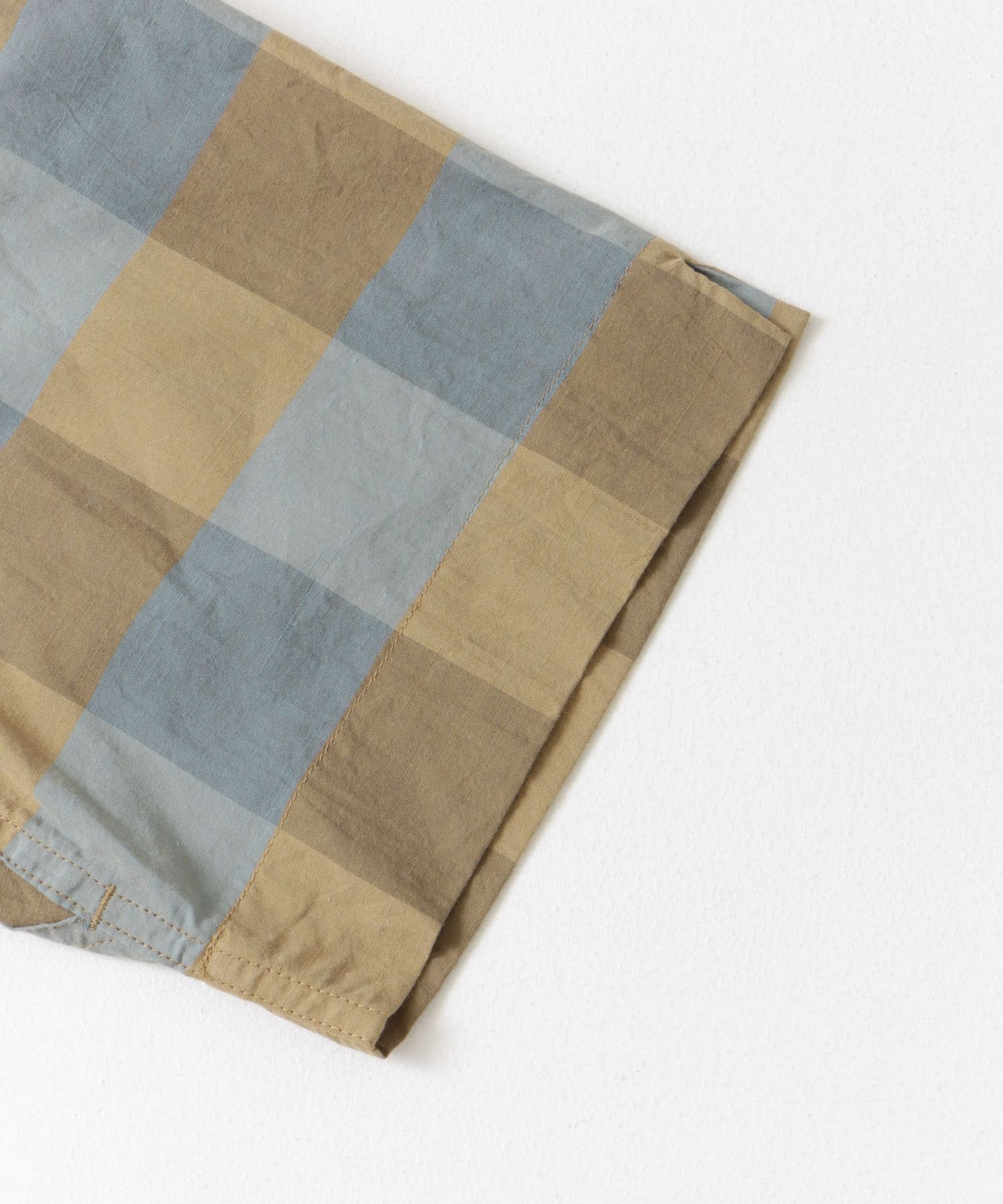 SASSAFRAS　WheelBarrowShellShirts1/2 BeigeCheck M