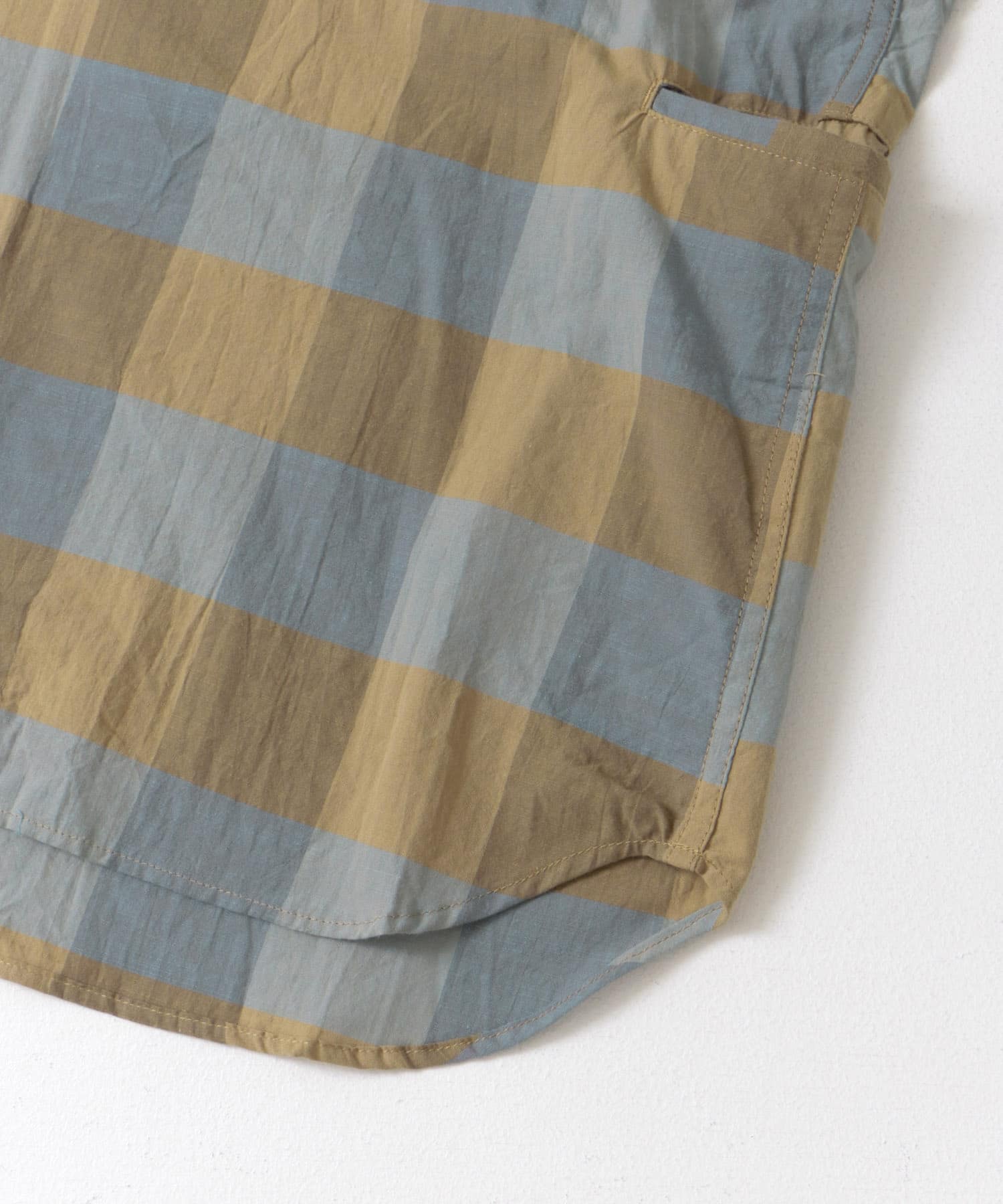 SASSAFRAS　WheelBarrowShellShirts1/2 BeigeCheck M