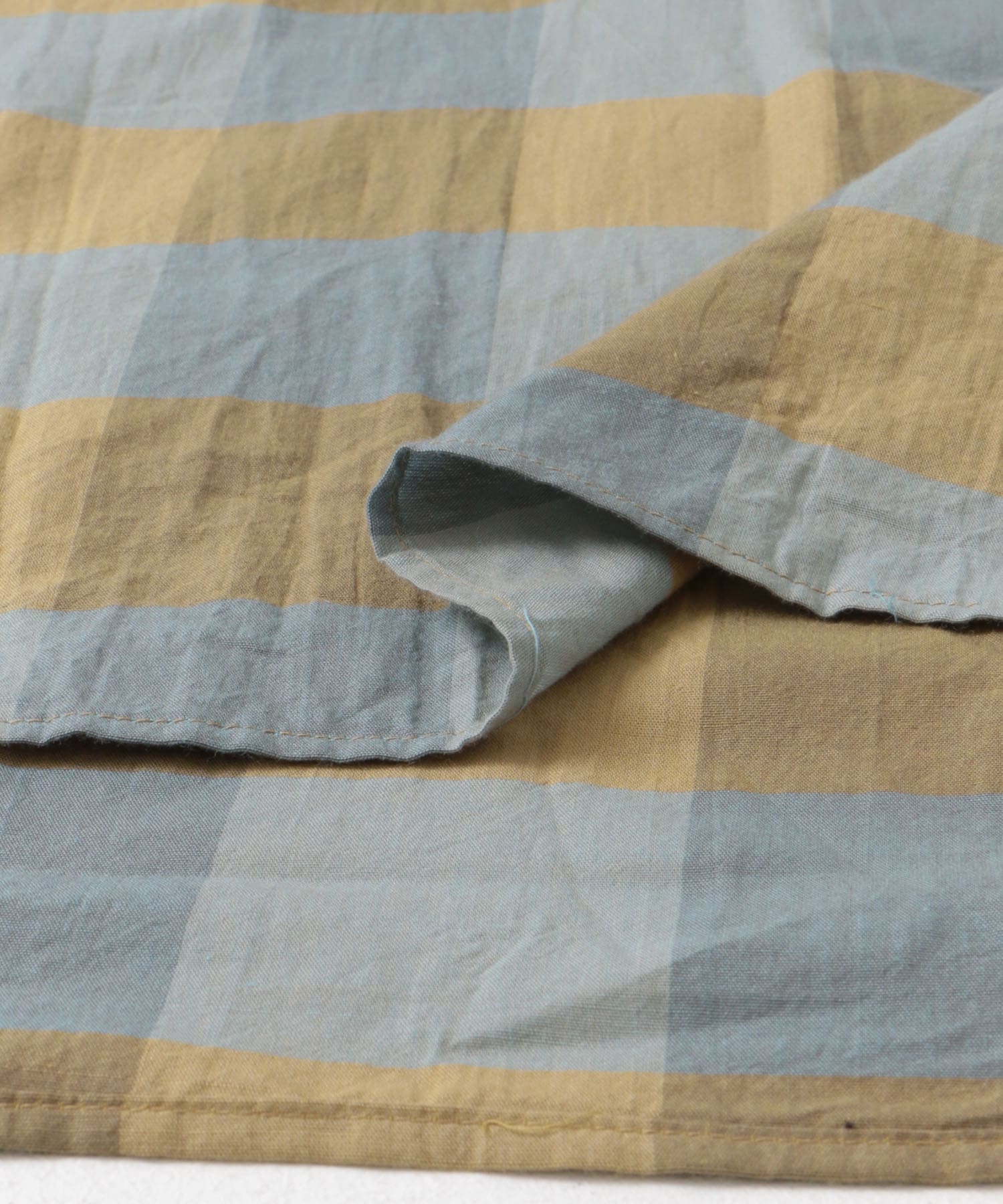 SASSAFRAS　WheelBarrowShellShirts1/2 BeigeCheck M