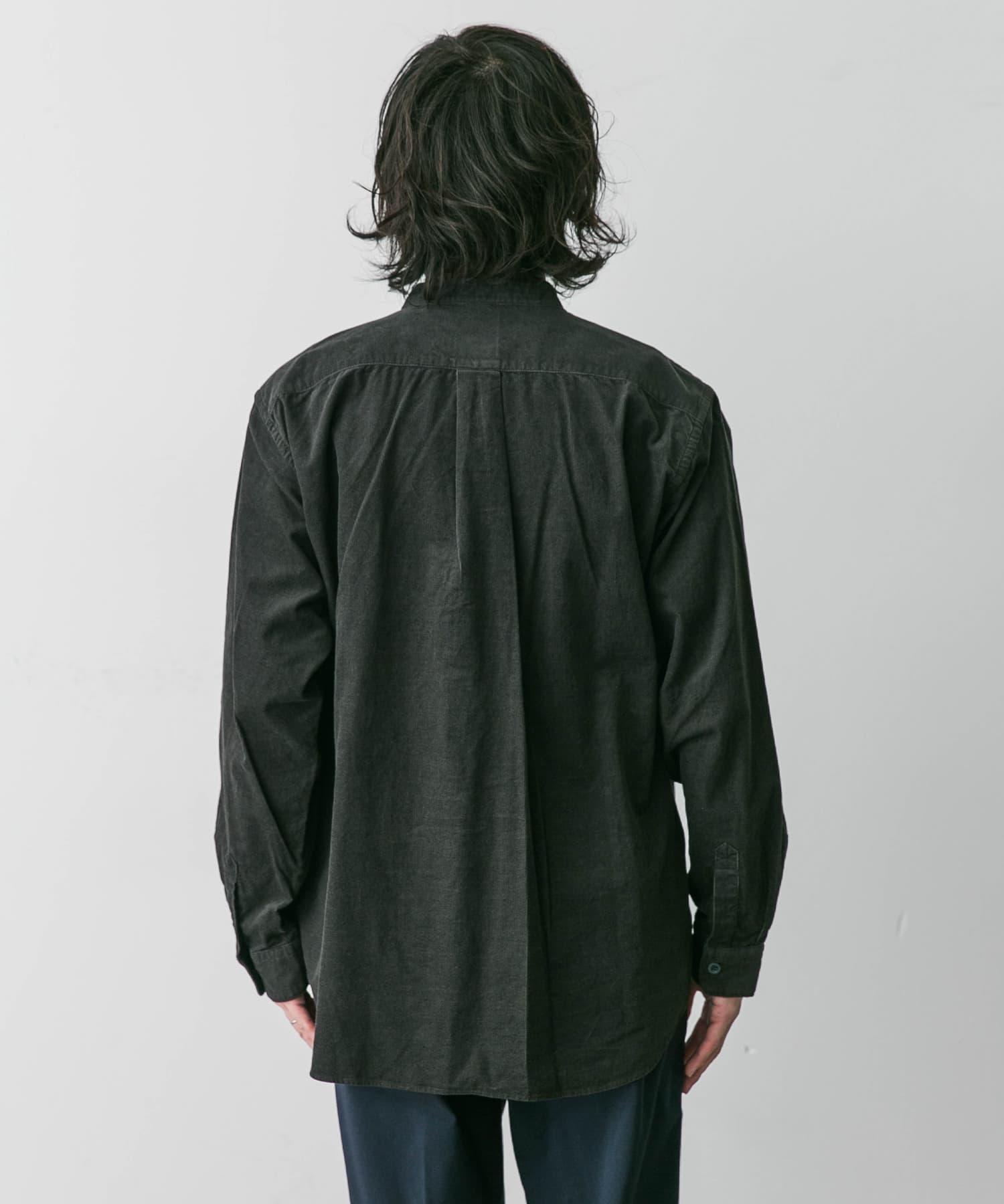 DANTON BAND COLLAR SHIRTS LONG-SLEEVE(38 MOLE BROWN