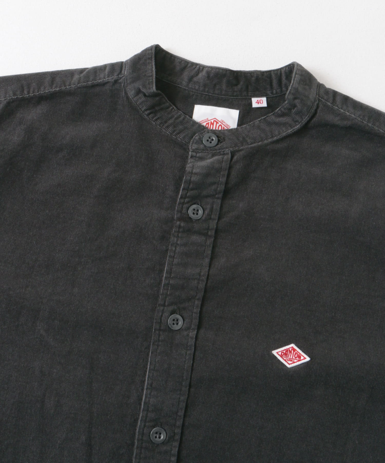 DANTON　BAND COLLAR SHIRTS LONG-SLEEVE CHARCOAL 38