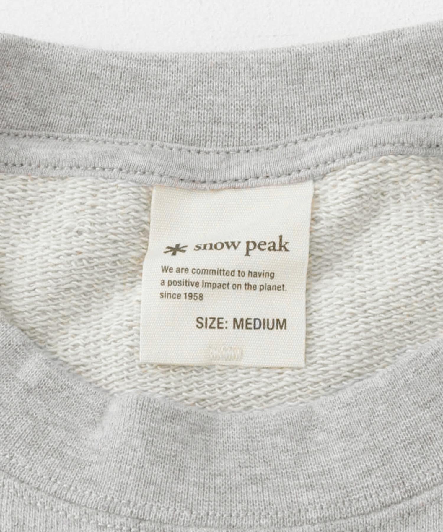 Snow Peak Apparel　RecycledCottonSweatCrew M.Grey M