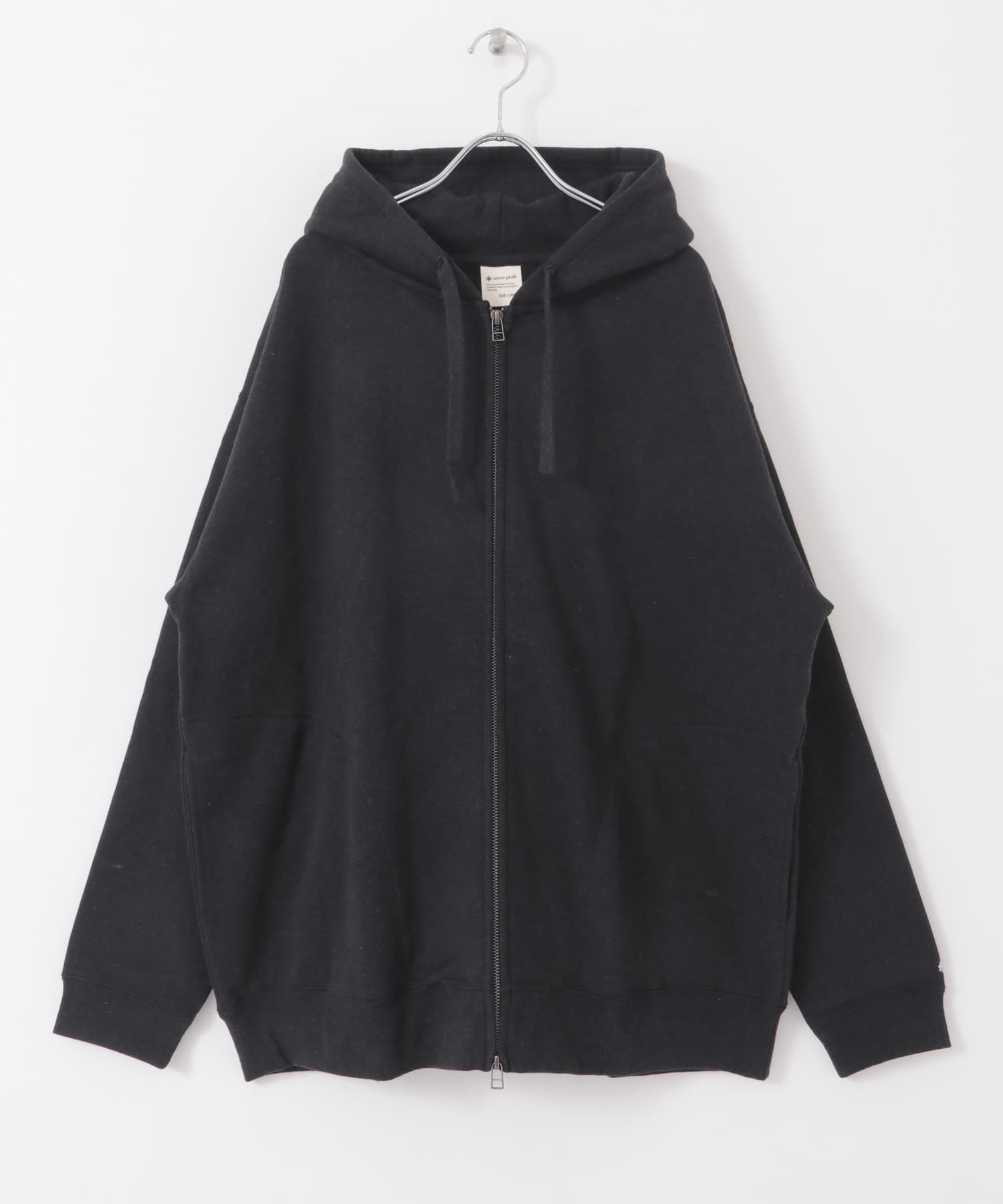 Snow Peak Apparel　RecycledCottonZipUpHoodie Black M