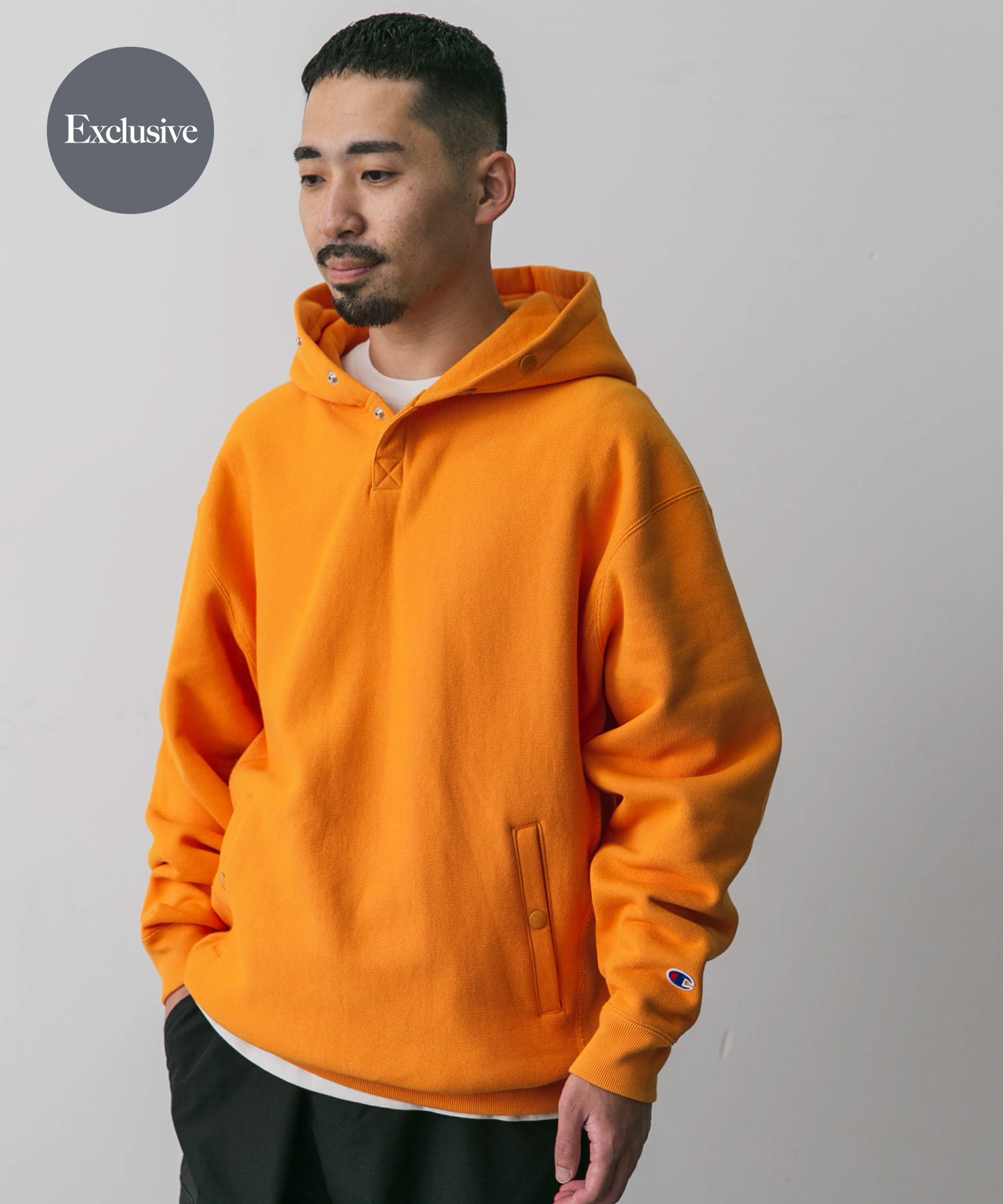 別注』Champion×DOORS RW HALF SNAP PARKA(M オレンジ): トップス