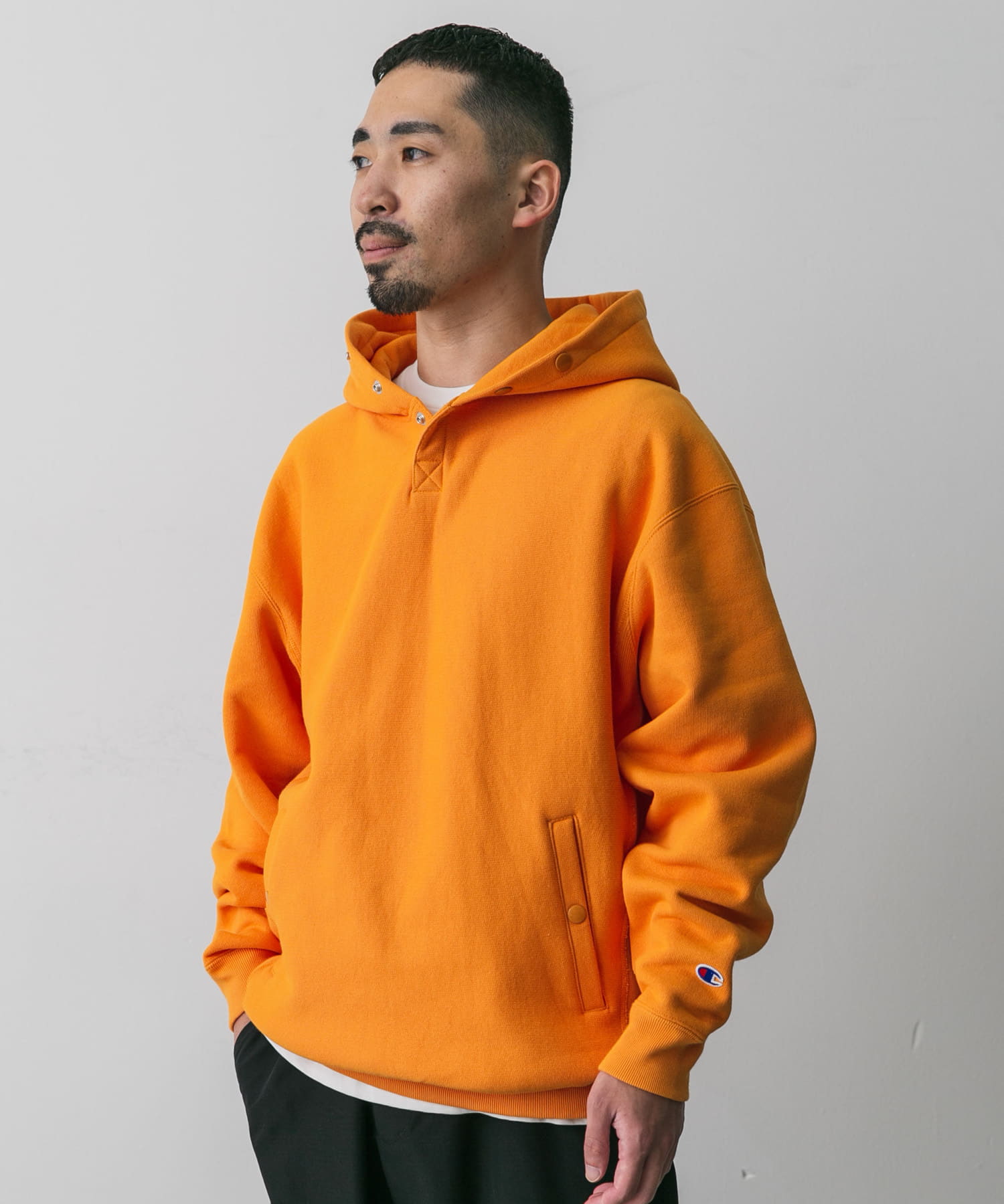 別注』Champion×DOORS RW HALF SNAP PARKA(M オレンジ): トップス