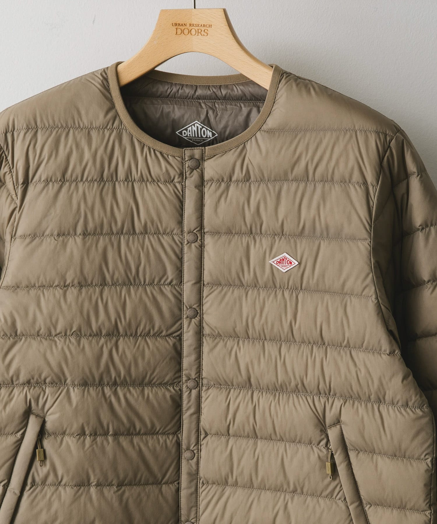 DANTON　INNER DOWN CREWNECK JACKET SAND BEIGE M