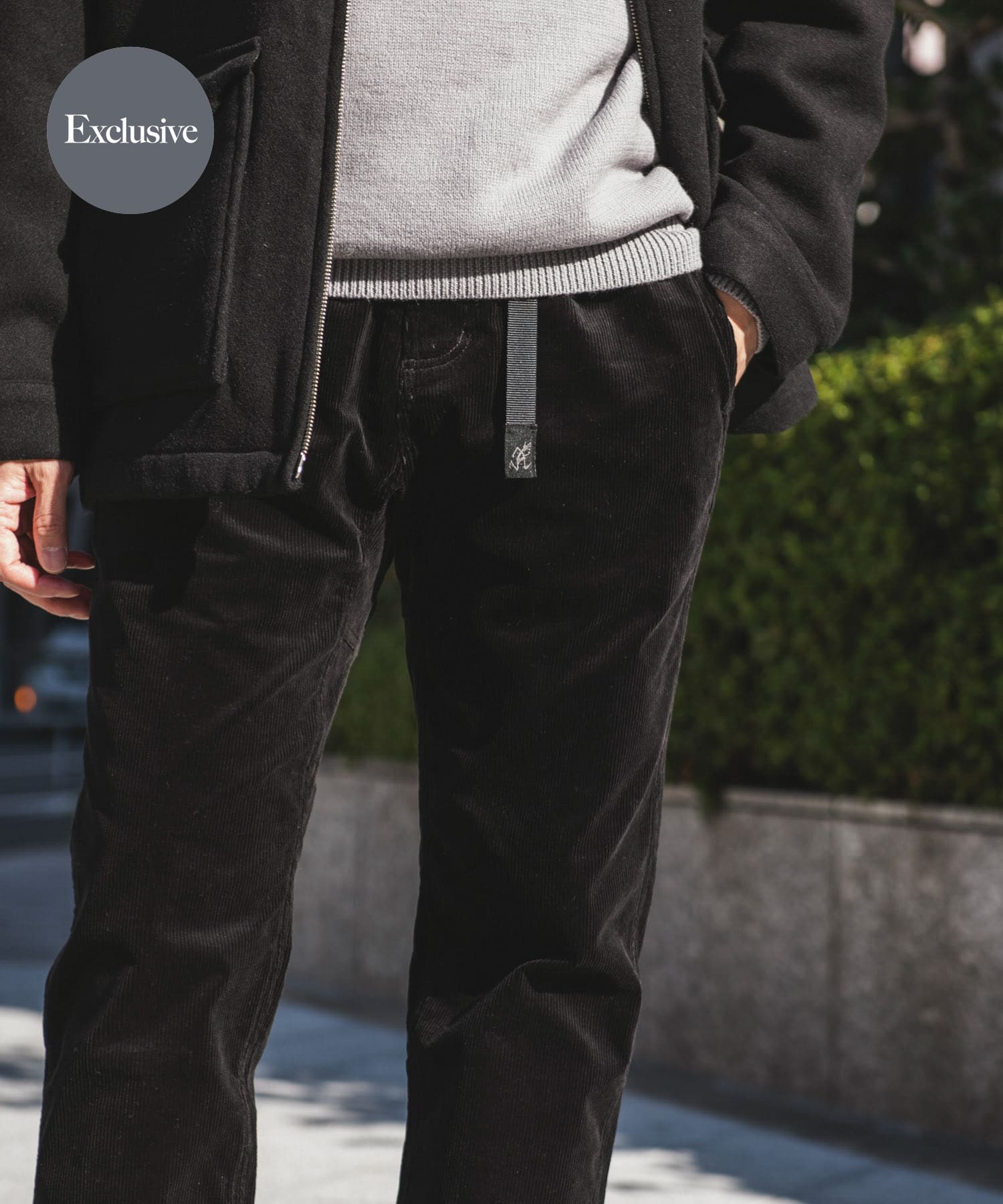 別注』Gramicci ストレッチコーデュロイトラウザー(S BLACK