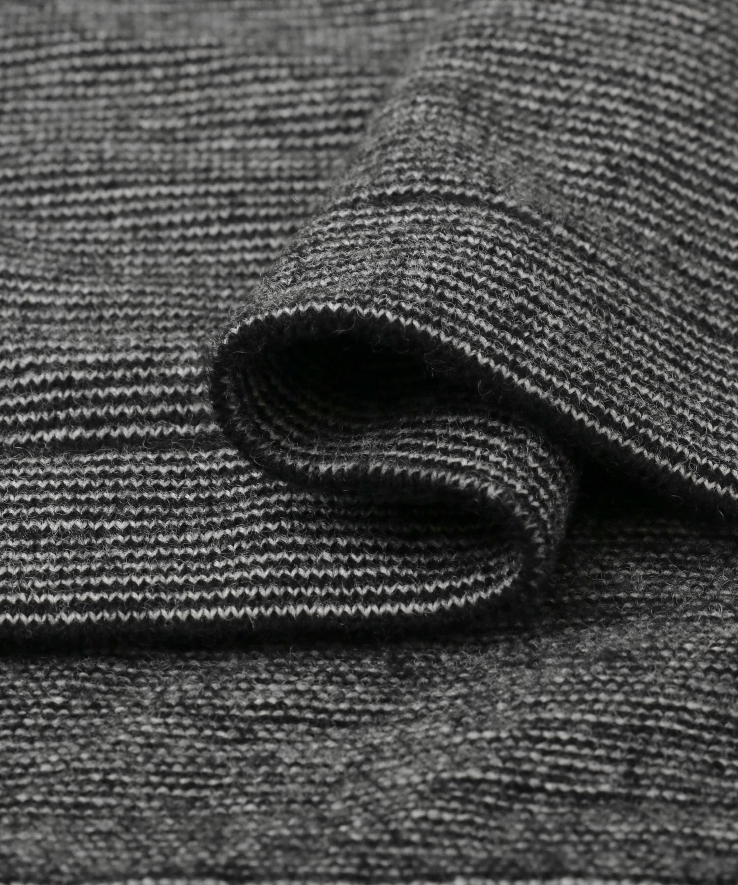 STILL BY HAND　14G striped sweater BLKxWHT 46