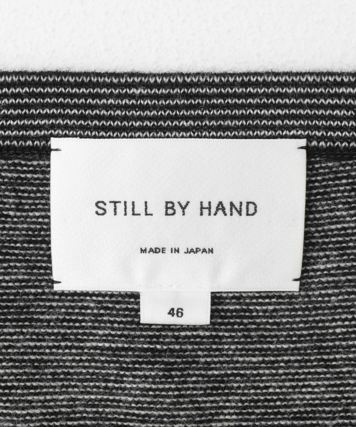 STILL BY HAND　14G striped sweater BLKxWHT 46