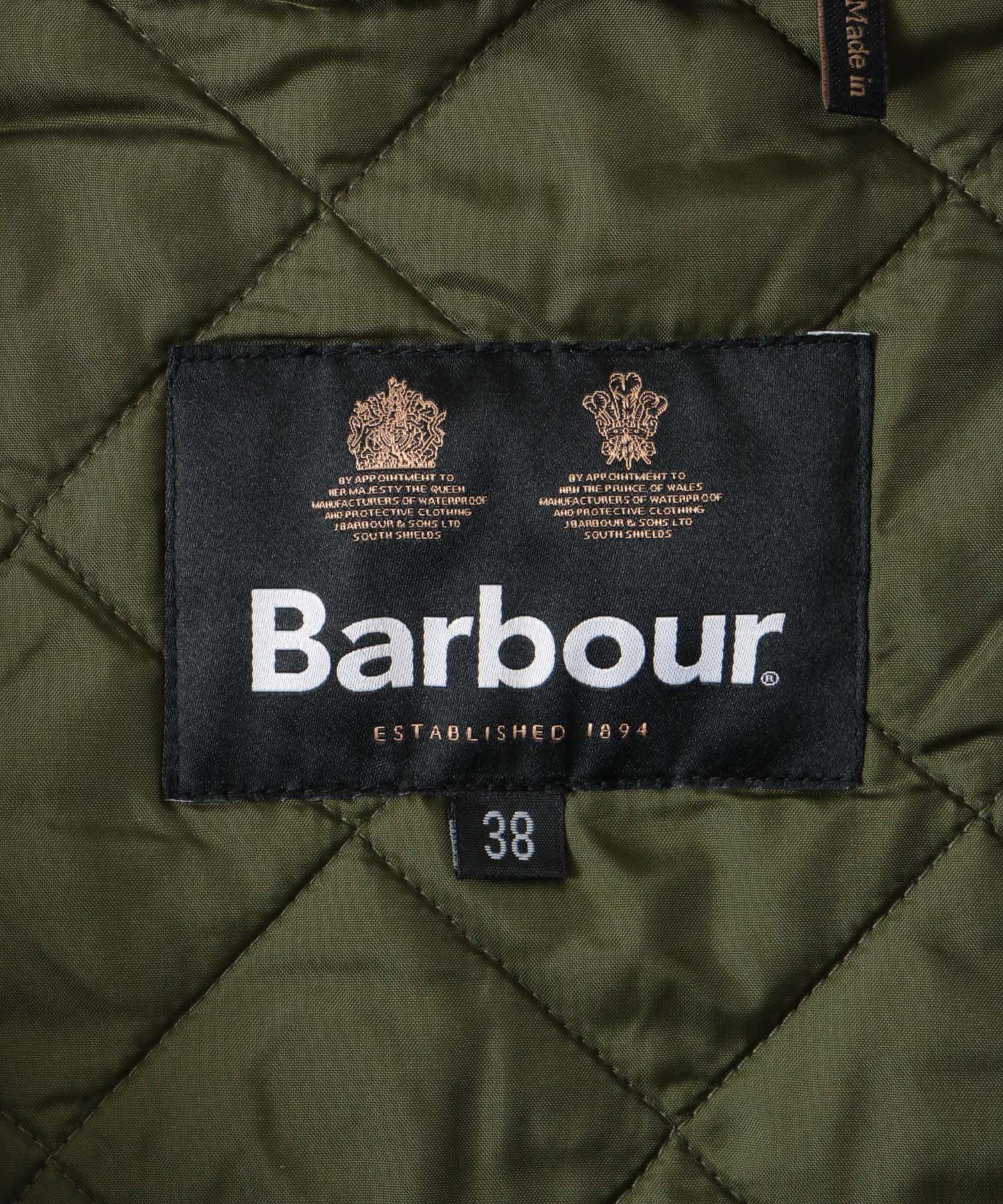 Barbour　LIDDESDALE QUILTED JACKET OLIVE 36