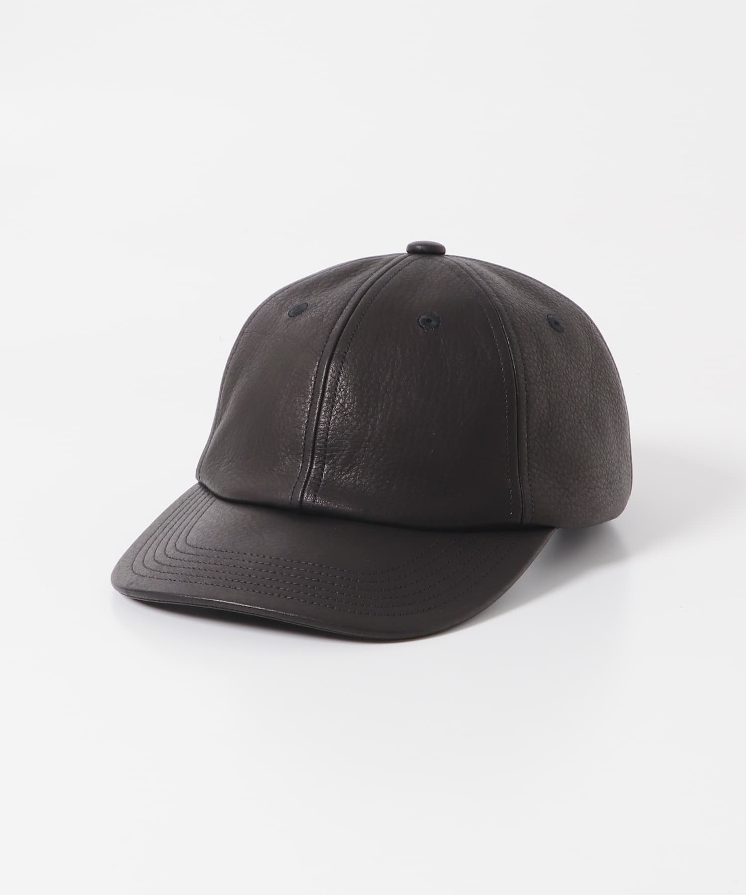 KIJIMA TAKAYUKI　COWHIDE 6PANEL CAP BLACK one