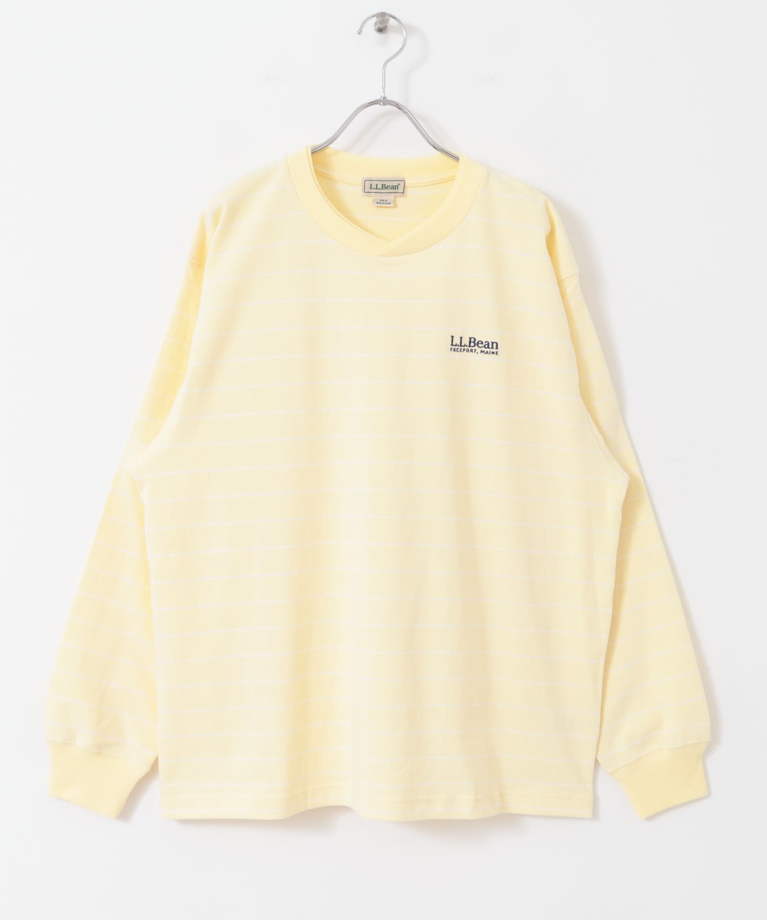 L.L.Bean　Union Long-Sleeve T-Shirts Maize/Wht M