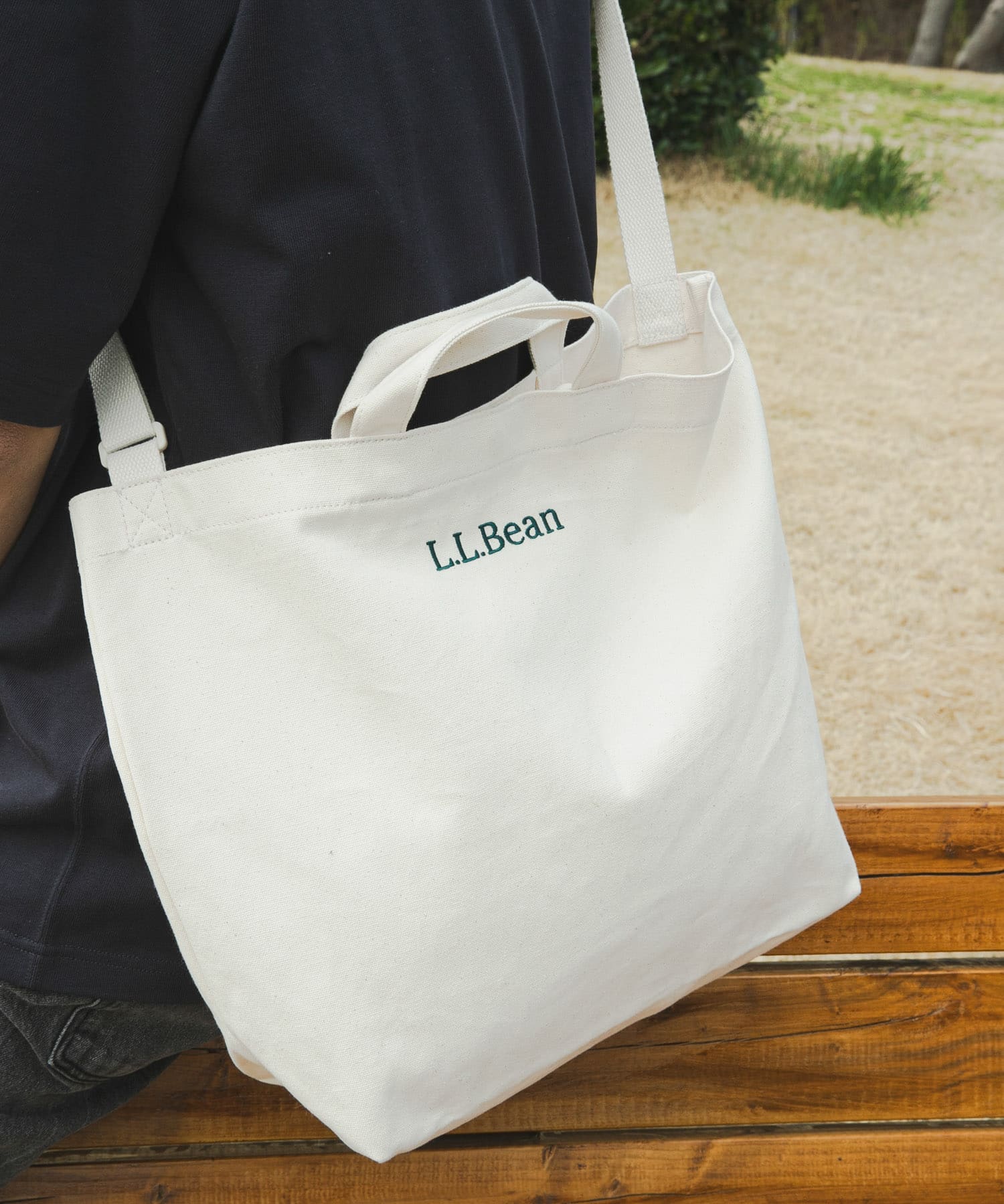 別注』L.L.Bean×DOORS Shoulder Strap Tote L(one Natural): バッグ