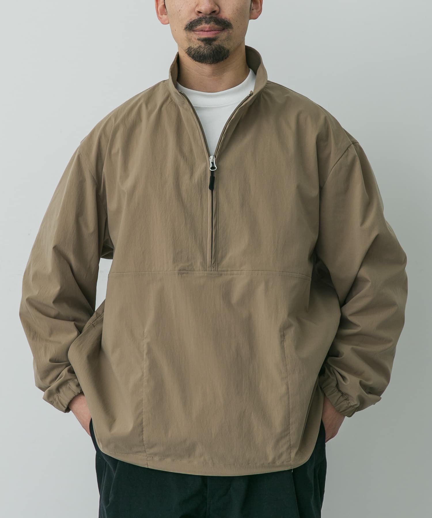 STILL BY HAND　ハーフジップハイネックアノラック