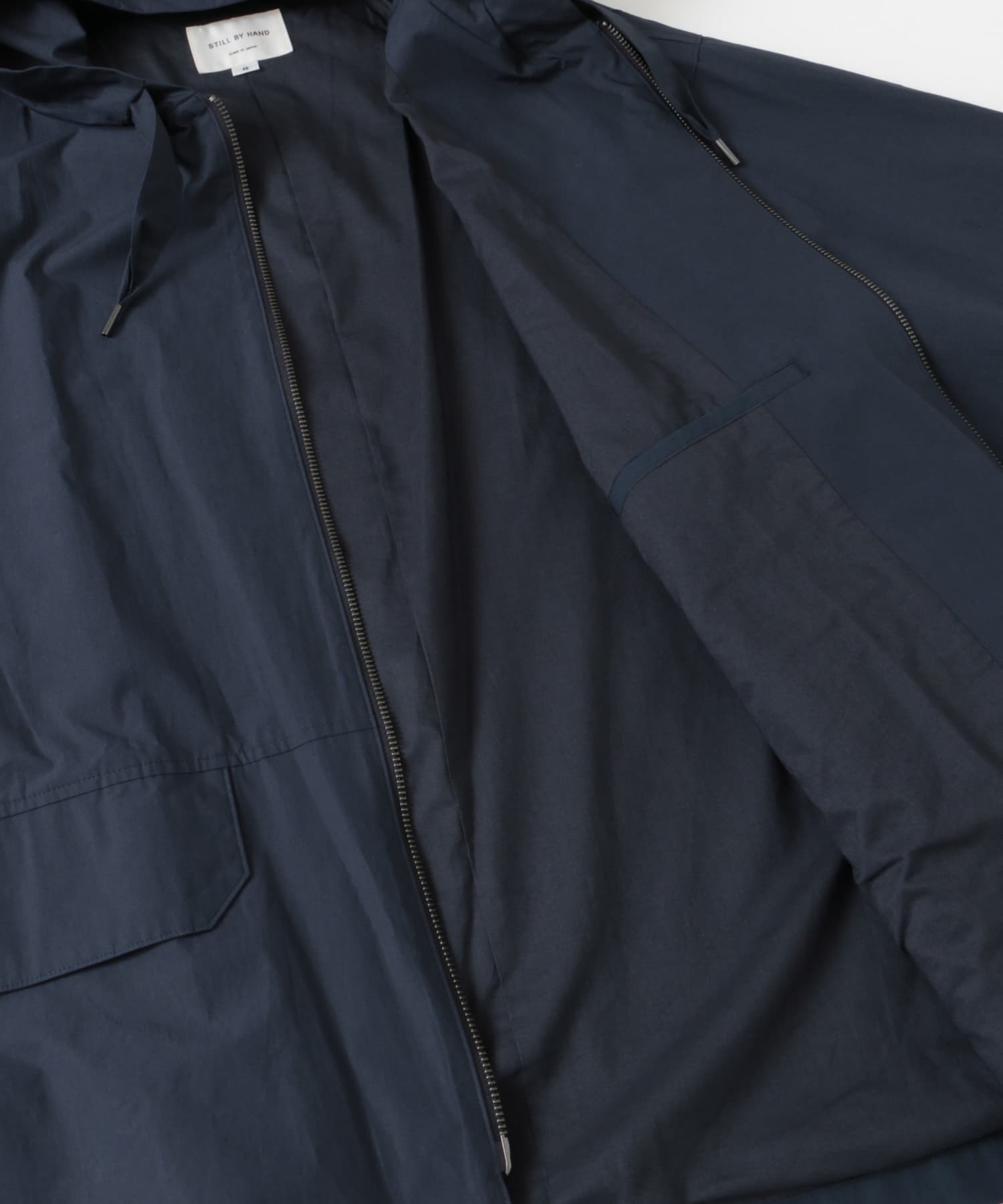 STILL BY HAND　Siliconecoatedhoodedcoat DEEP BLUE 48