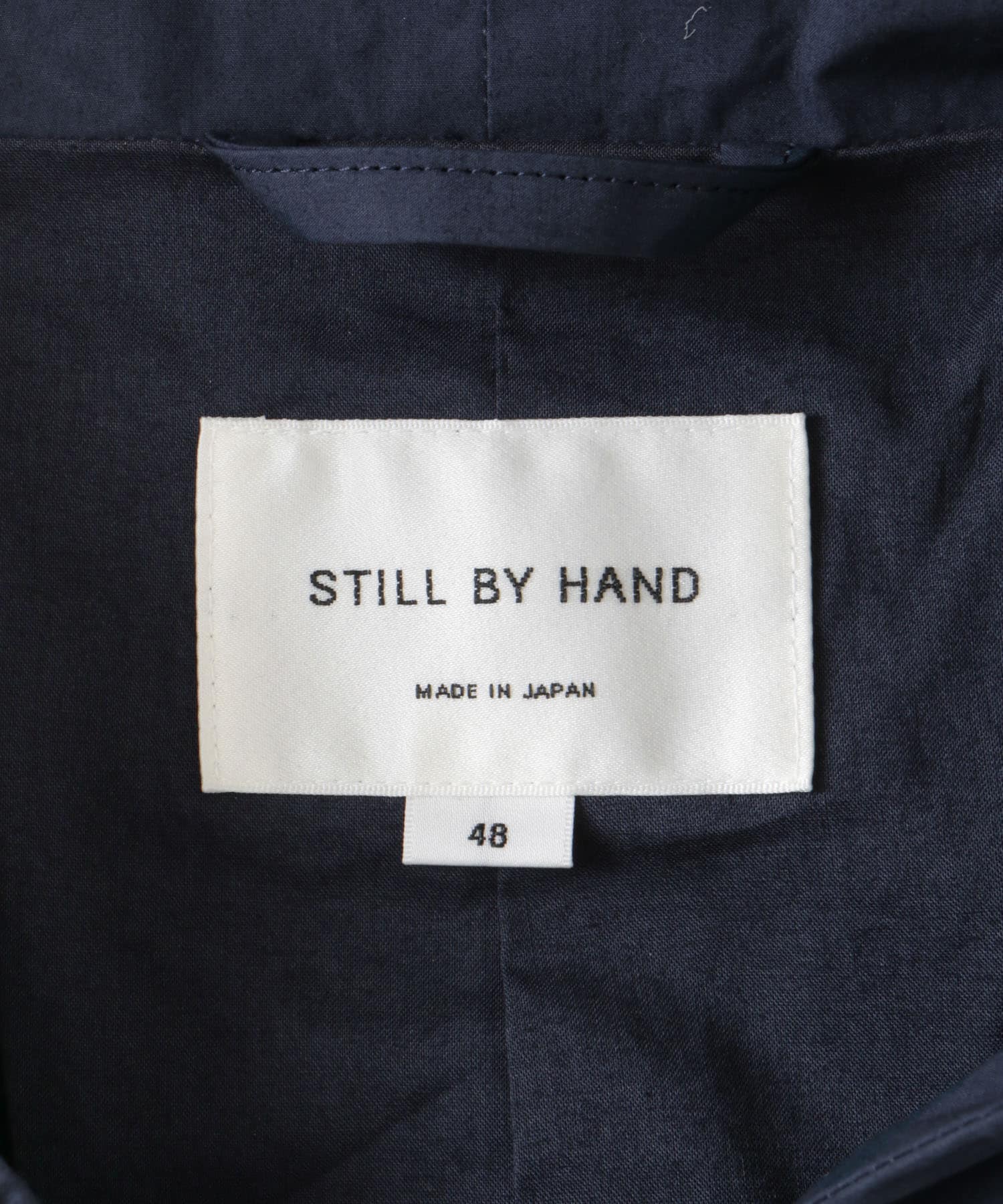 STILL BY HAND　Siliconecoatedhoodedcoat DEEP BLUE 48