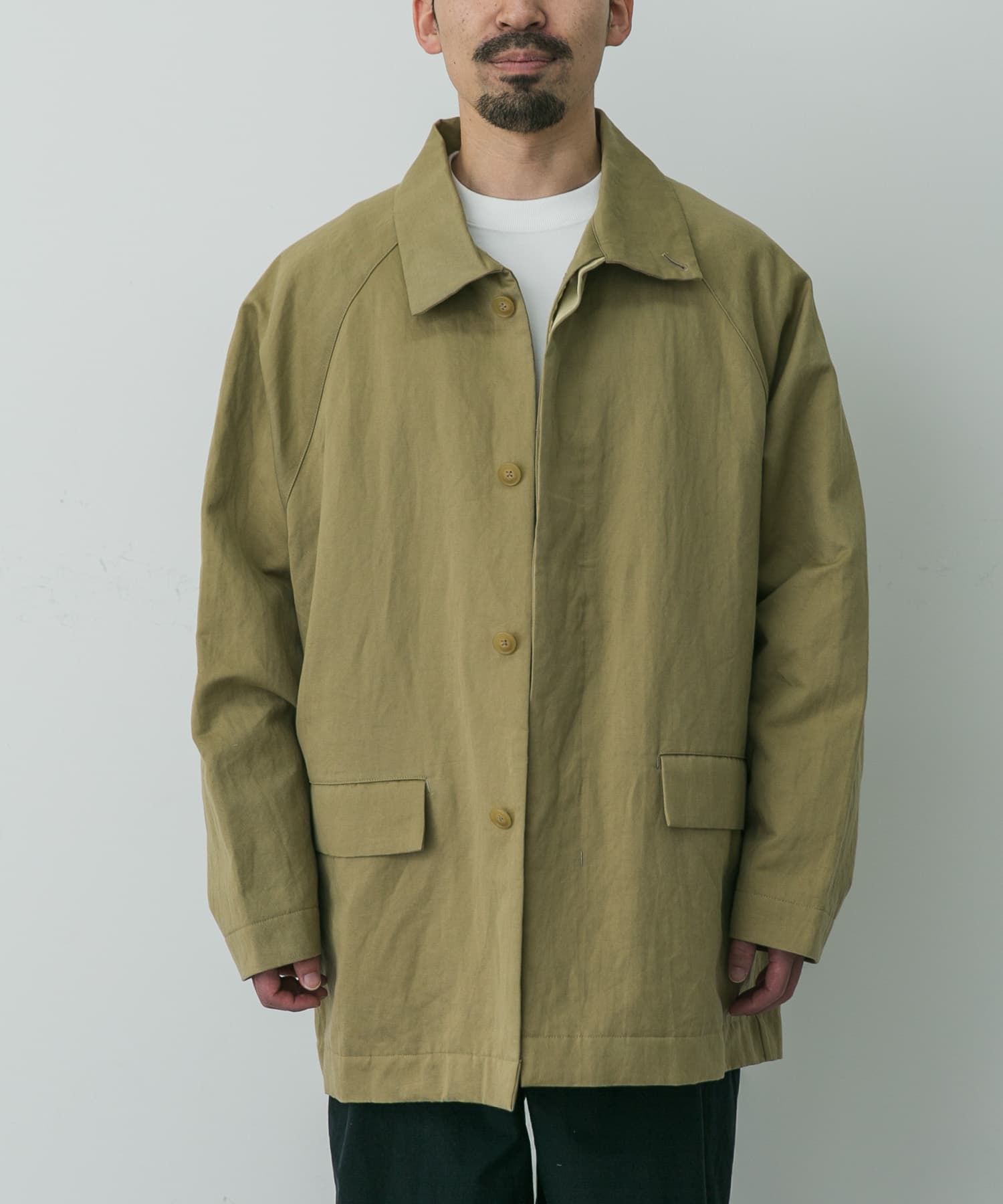 STILL BY HAND　コットンリネンライナー付きハーフコート