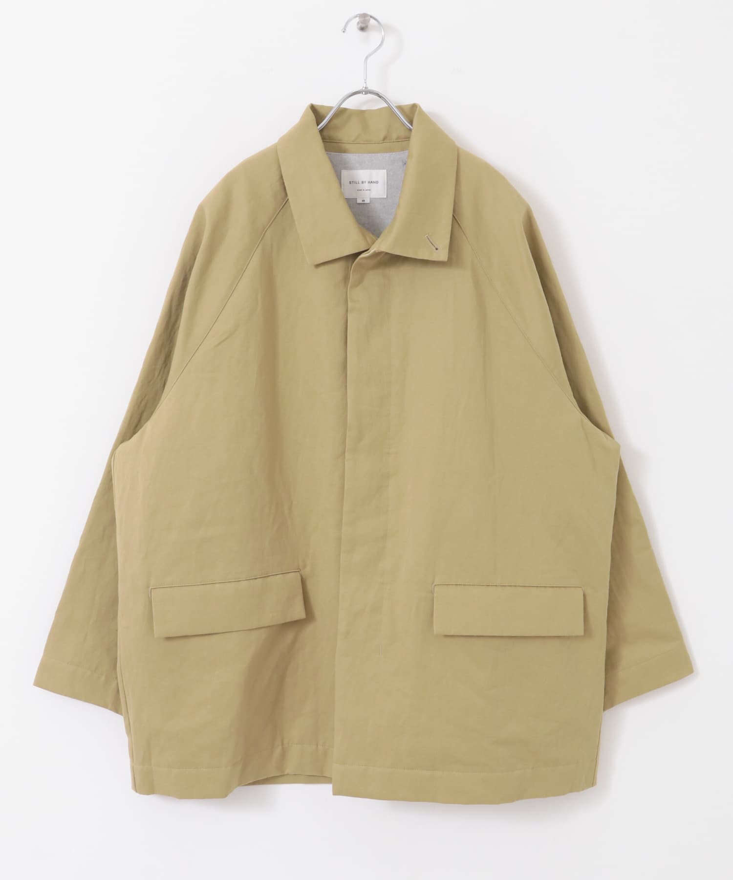 STILL BY HAND コットンリネンライナー付きハーフコート(48 BLACK