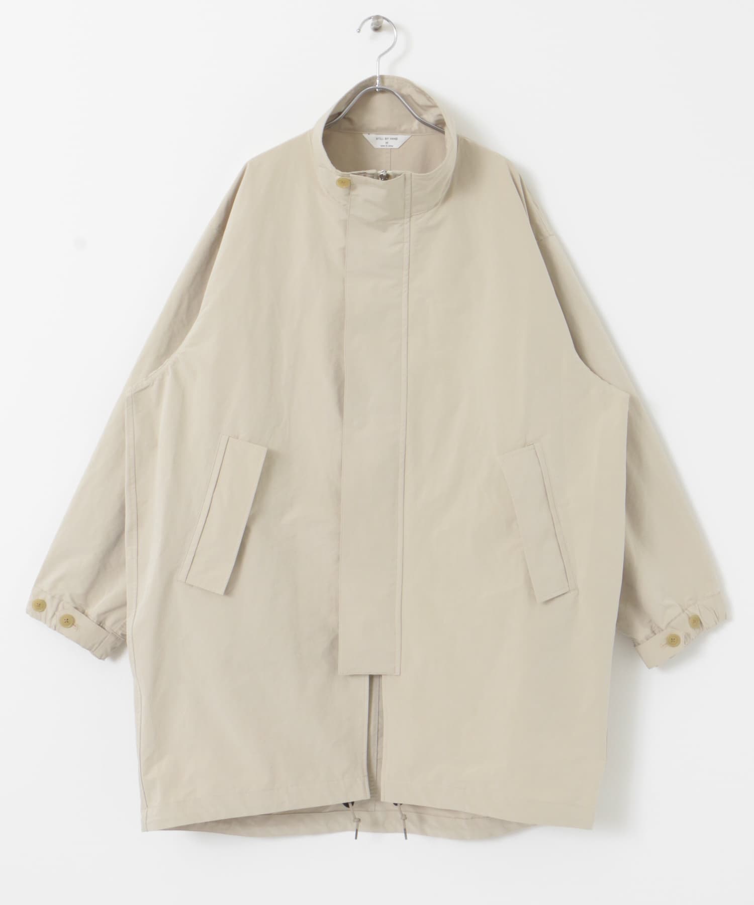 STILL BY HAND　Stand collar coat LIGHTBEIGE 48