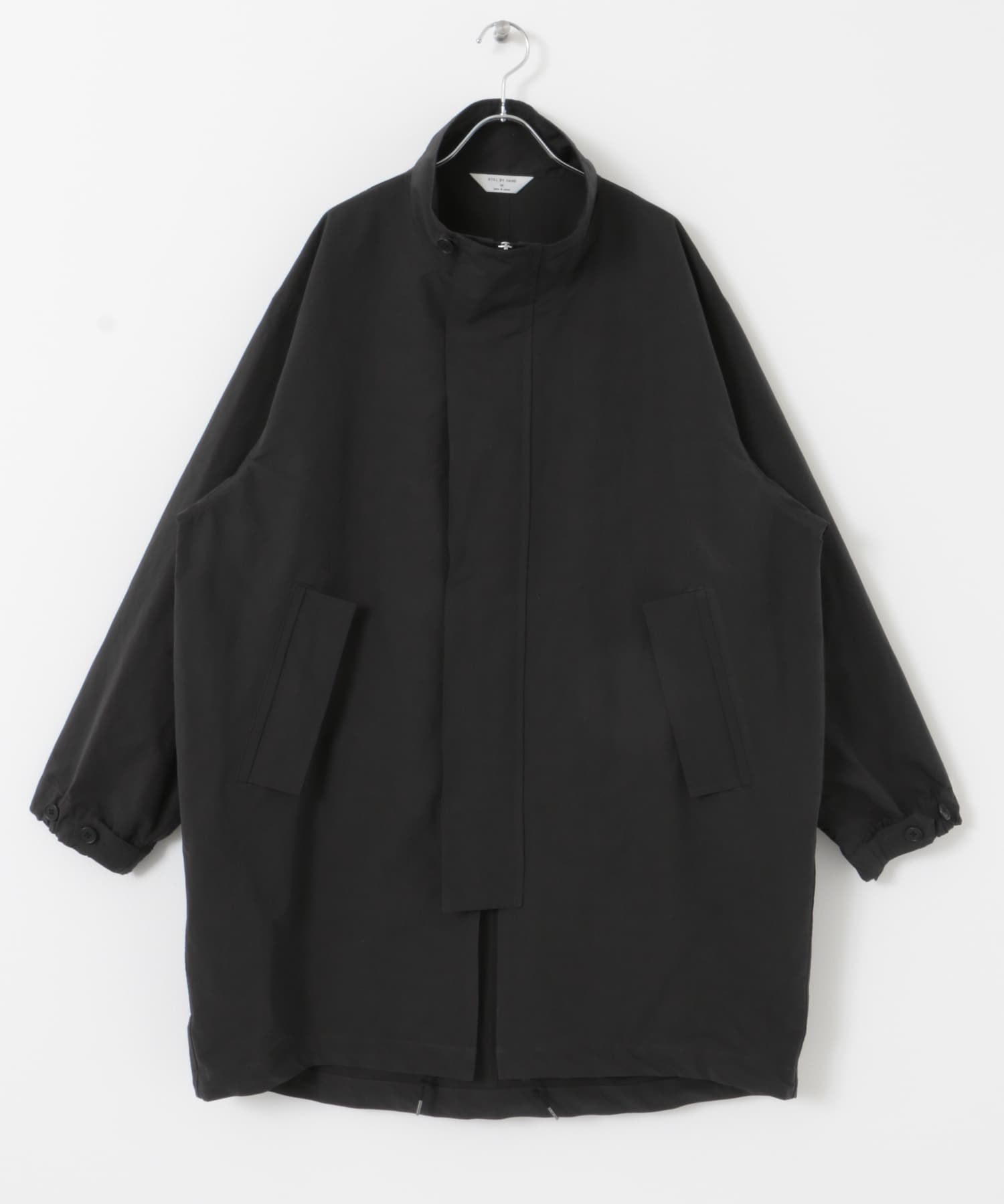 STILL BY HAND　Stand collar coat INK BLACK 48