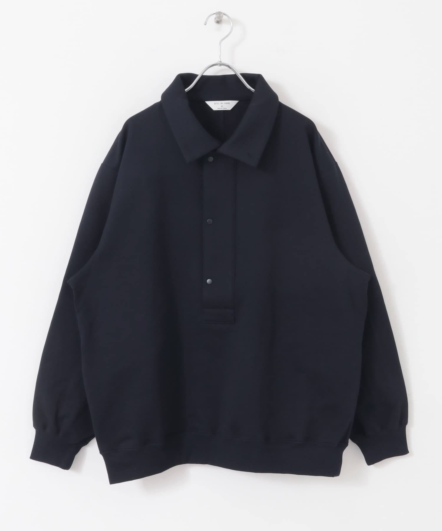 STILL BY HAND　ハイゲージポケット付プルオーバー DARK NAVY 46