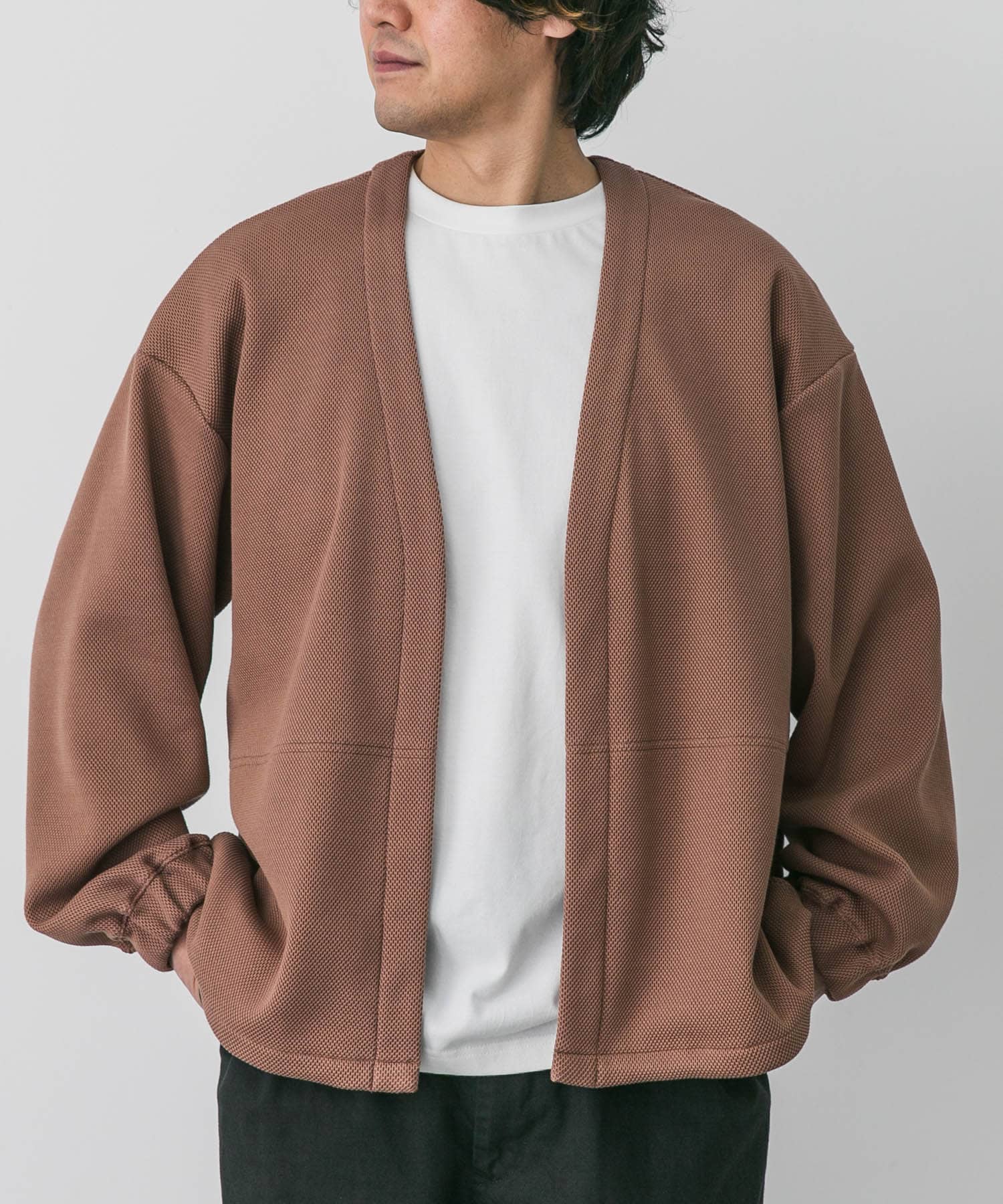 STILL BY HAND Buttonless cardigan(46 BRICK): トップス｜URBAN