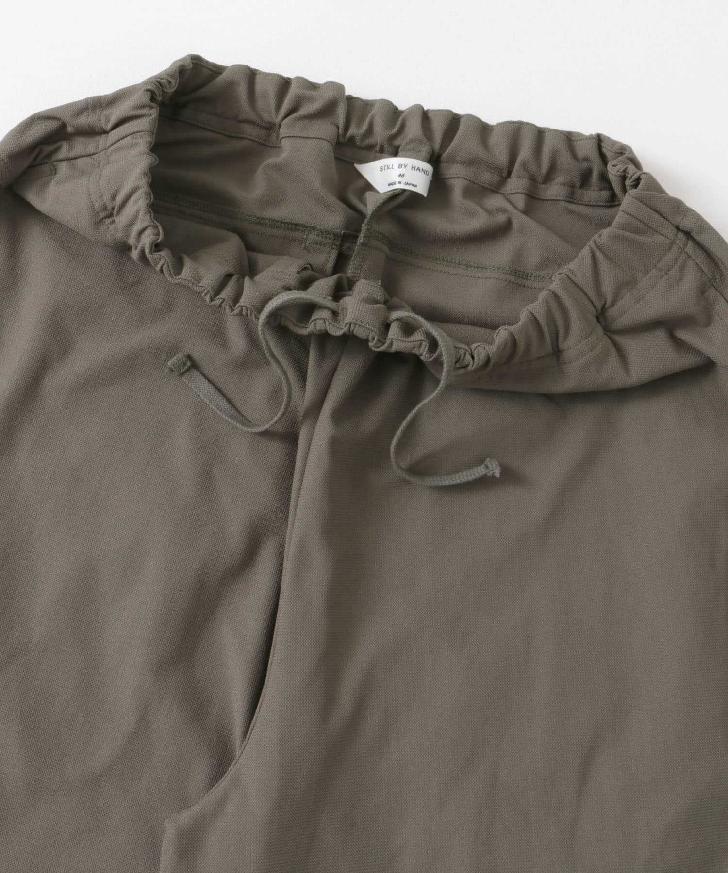 STILL BY HAND Slim tapered jersey pants(44 OLIVE): ボトム