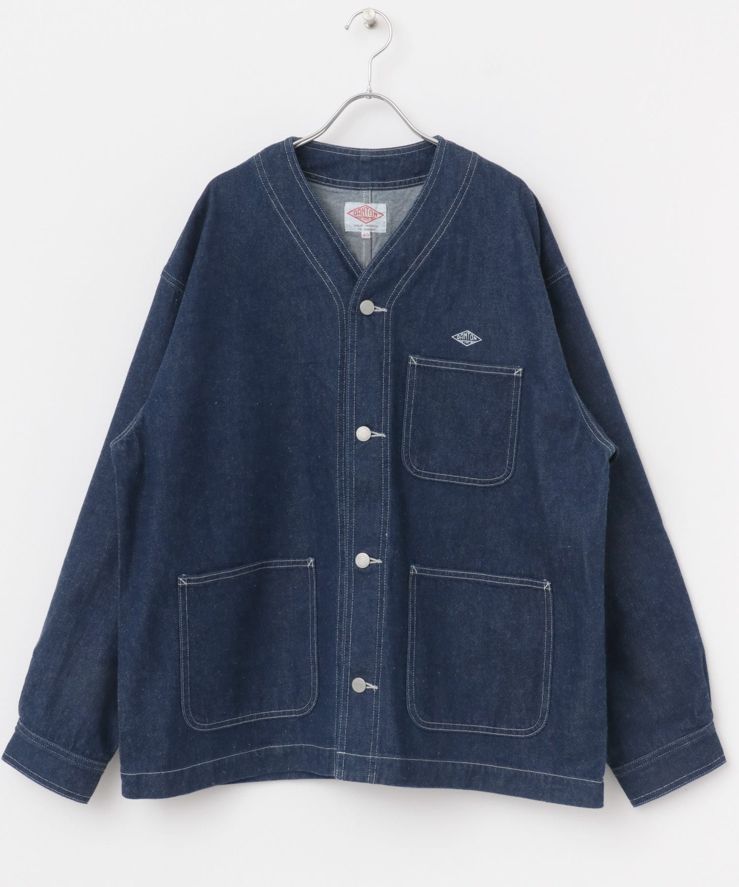 DANTON　COLLARLESS JACKET